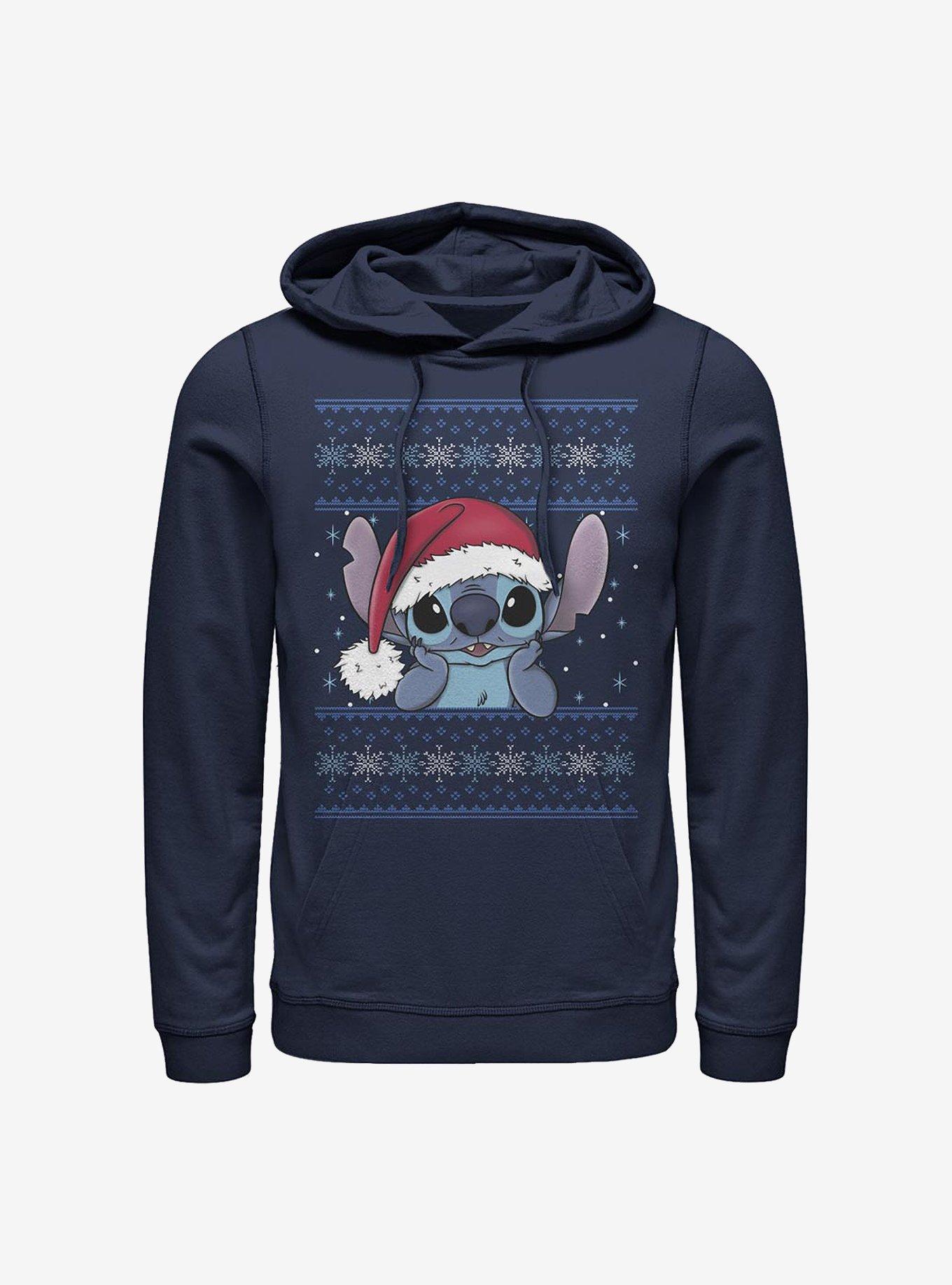 Disney Lilo And Stitch Holiday Stitch Wearing Santa Hat Hoodie, , hi-res
