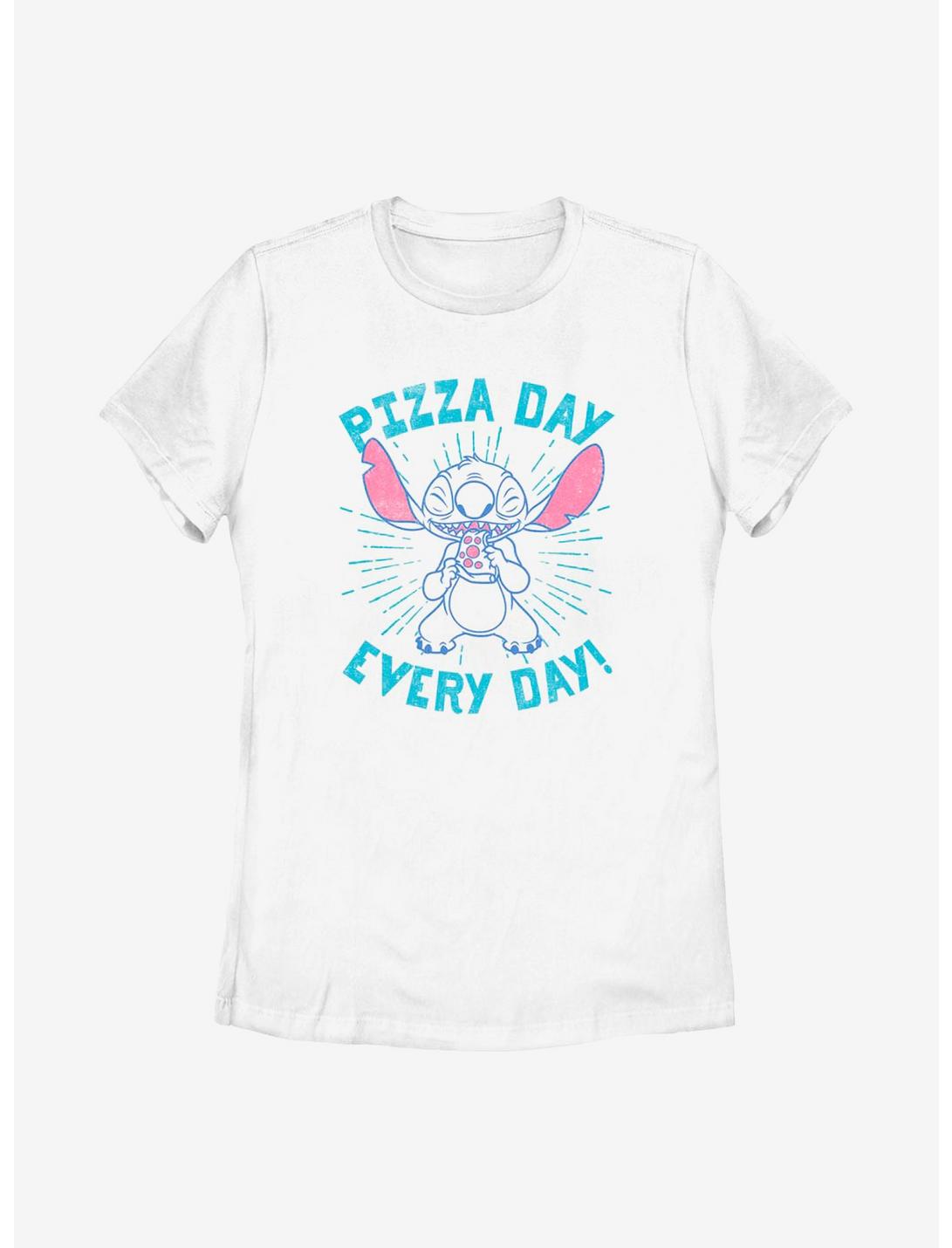 Disney Lilo And Stitch Pizza Day Every Day Womens T-Shirt, WHITE, hi-res