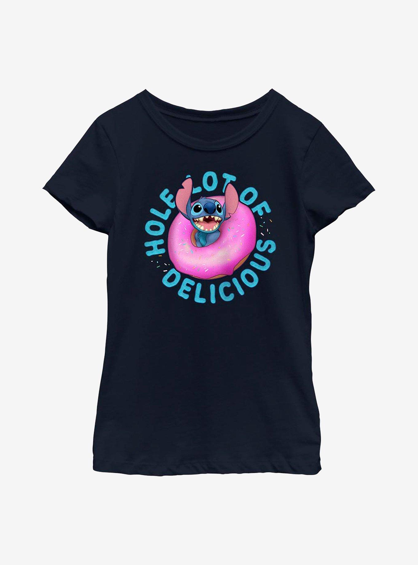 Disney Lilo And Stitch Hole Lot Of Sprinkles Youth Girls T-Shirt, NAVY, hi-res