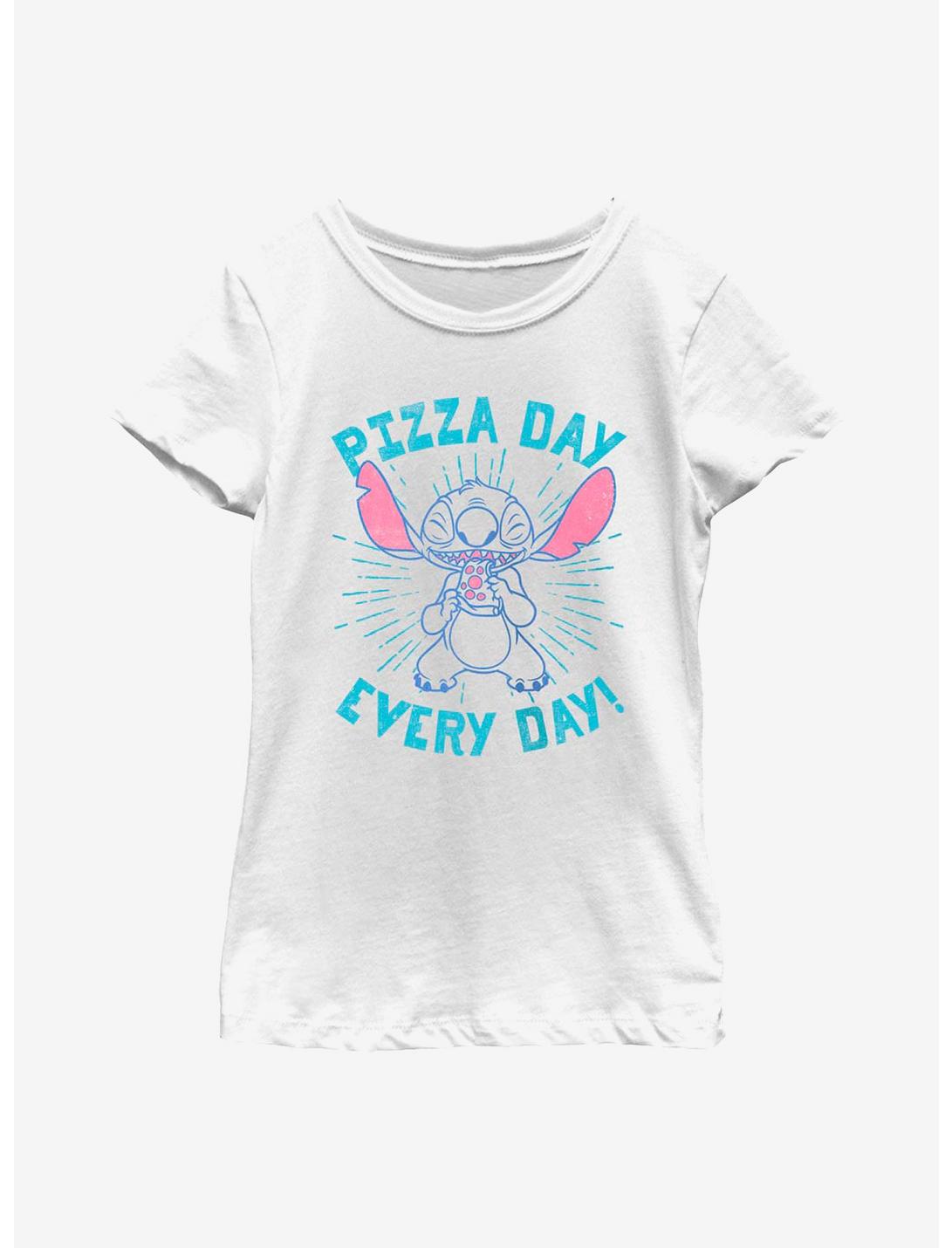 Disney Lilo And Stitch Pizza Day Every Day Youth Girls T-Shirt, WHITE, hi-res