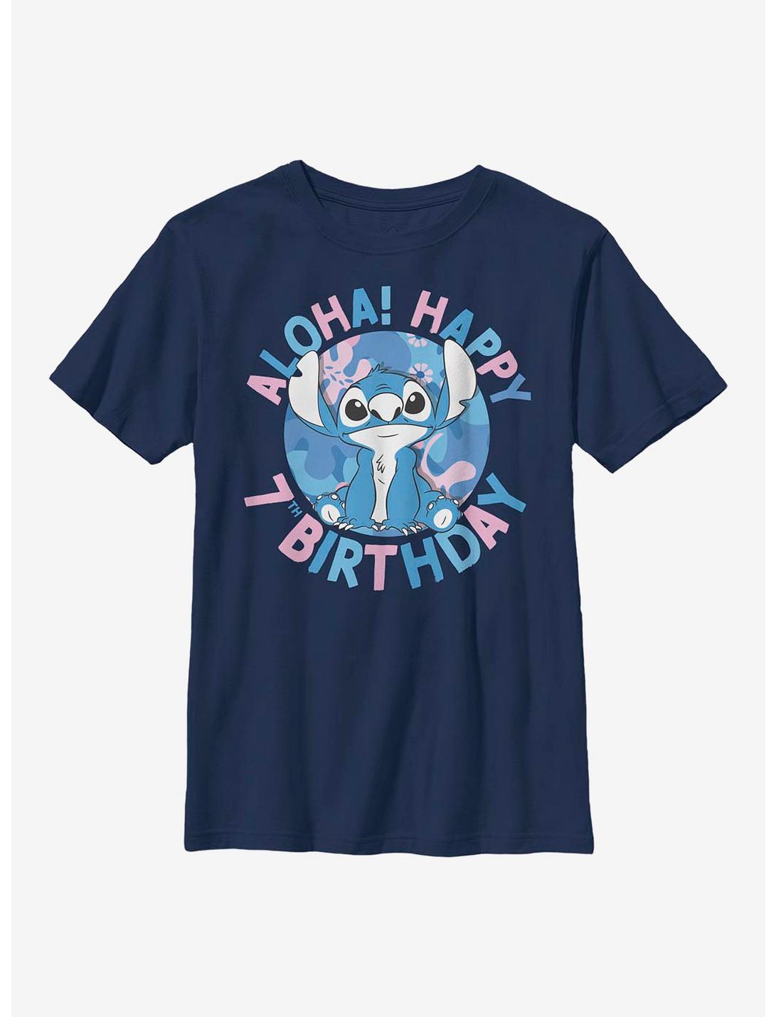 Disney Lilo And Stitch 7th Birthday Youth T-Shirt, NAVY, hi-res