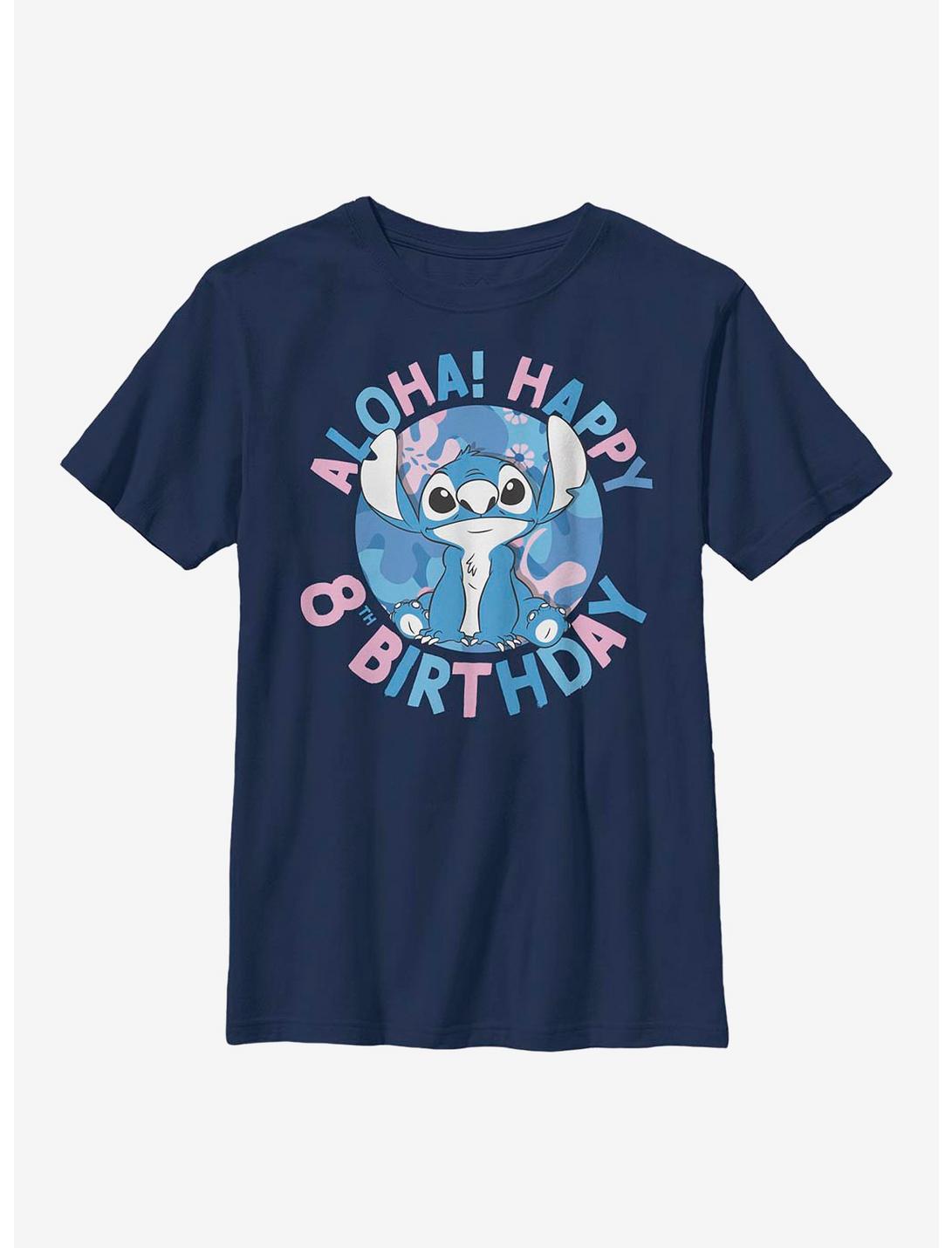Disney Lilo And Stitch 8th Birthday Youth T-Shirt, NAVY, hi-res