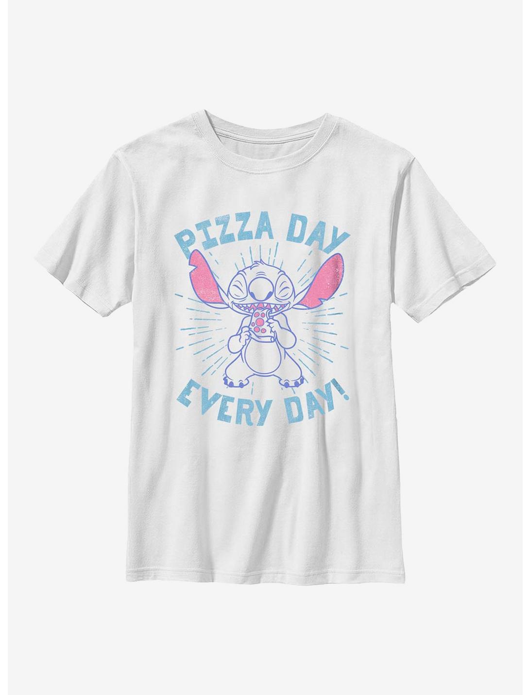 Disney Lilo And Stitch Pizza Day Every Day Youth T-Shirt, WHITE, hi-res