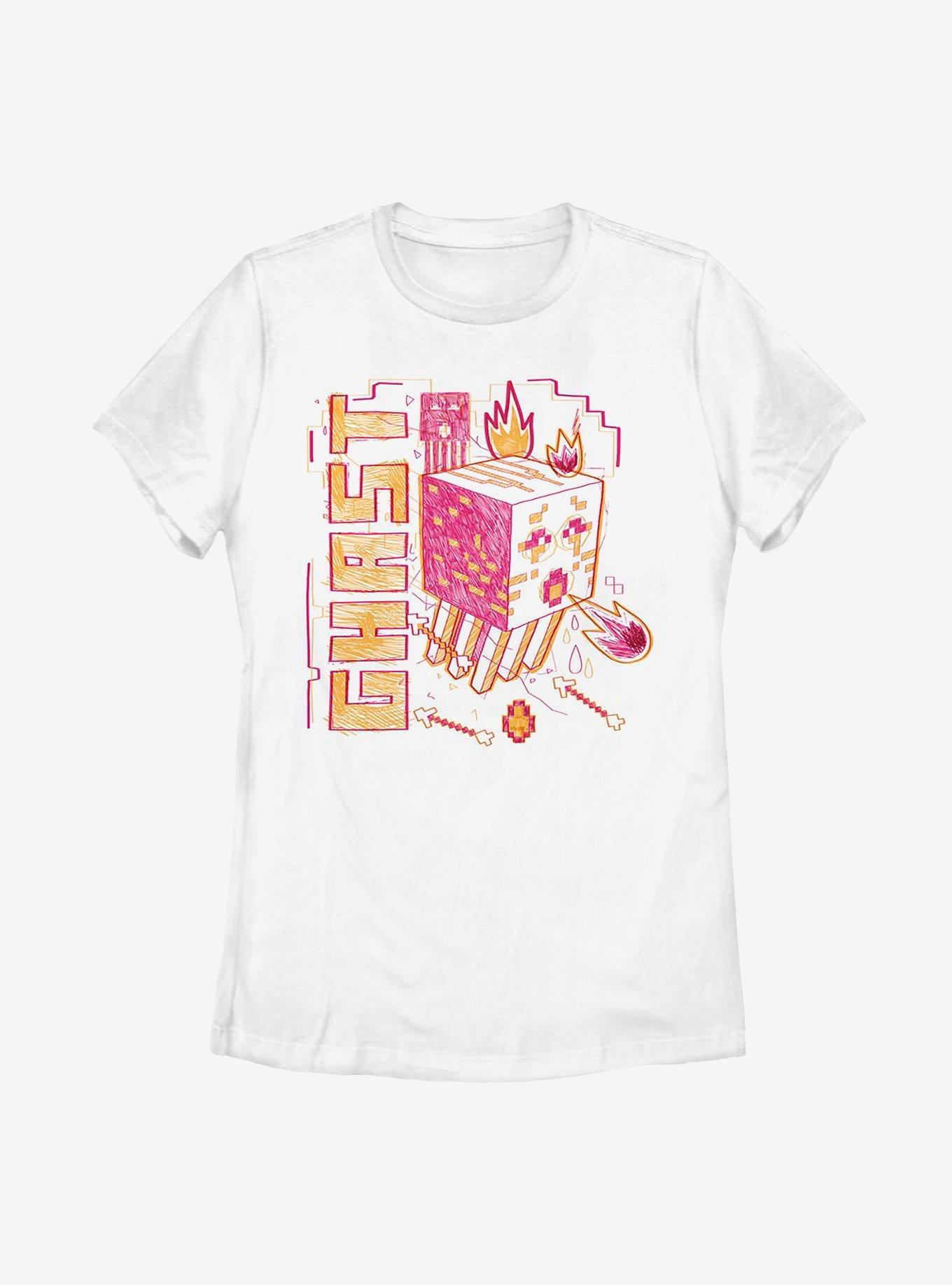 Minecraft Acid Sketch Ghast Womens T-Shirt, , hi-res