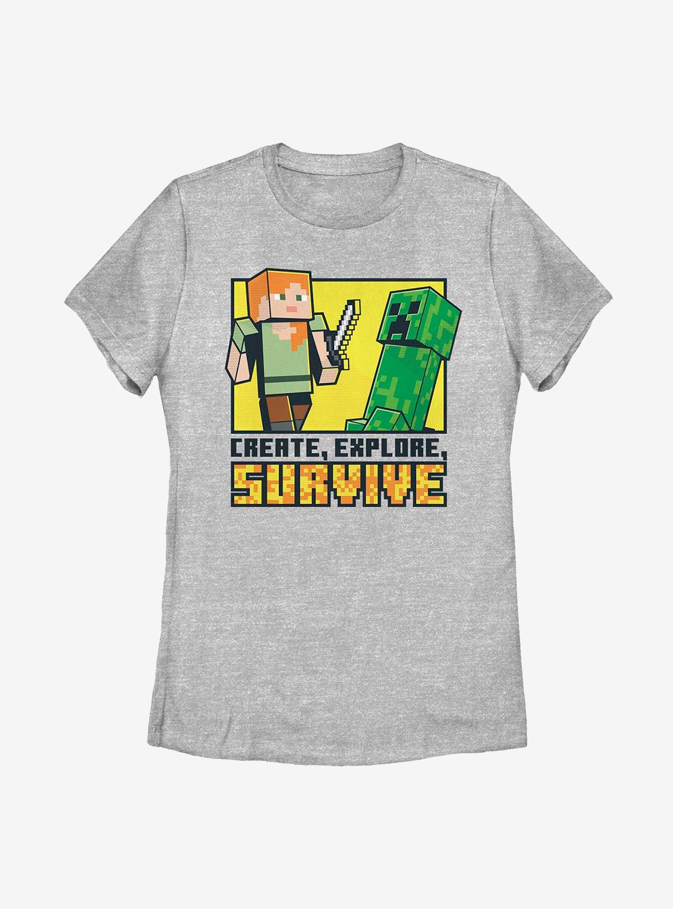 Minecraft Create Explore Survive Womens T-Shirt, , hi-res
