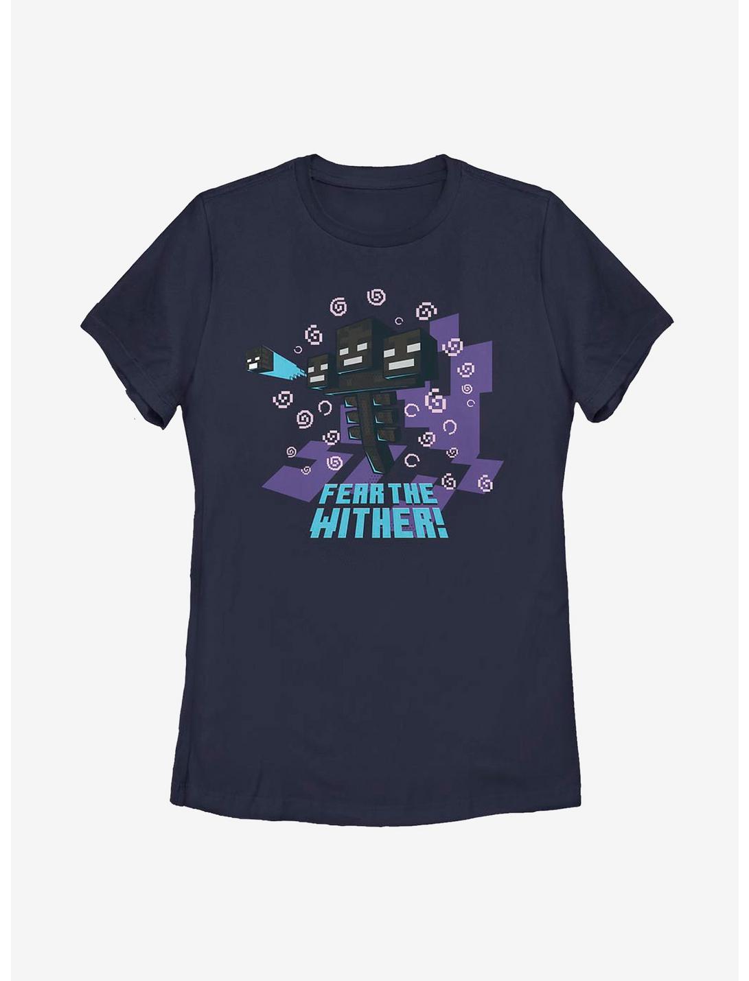 Minecraft Fear The Wither Womens T-Shirt, NAVY, hi-res