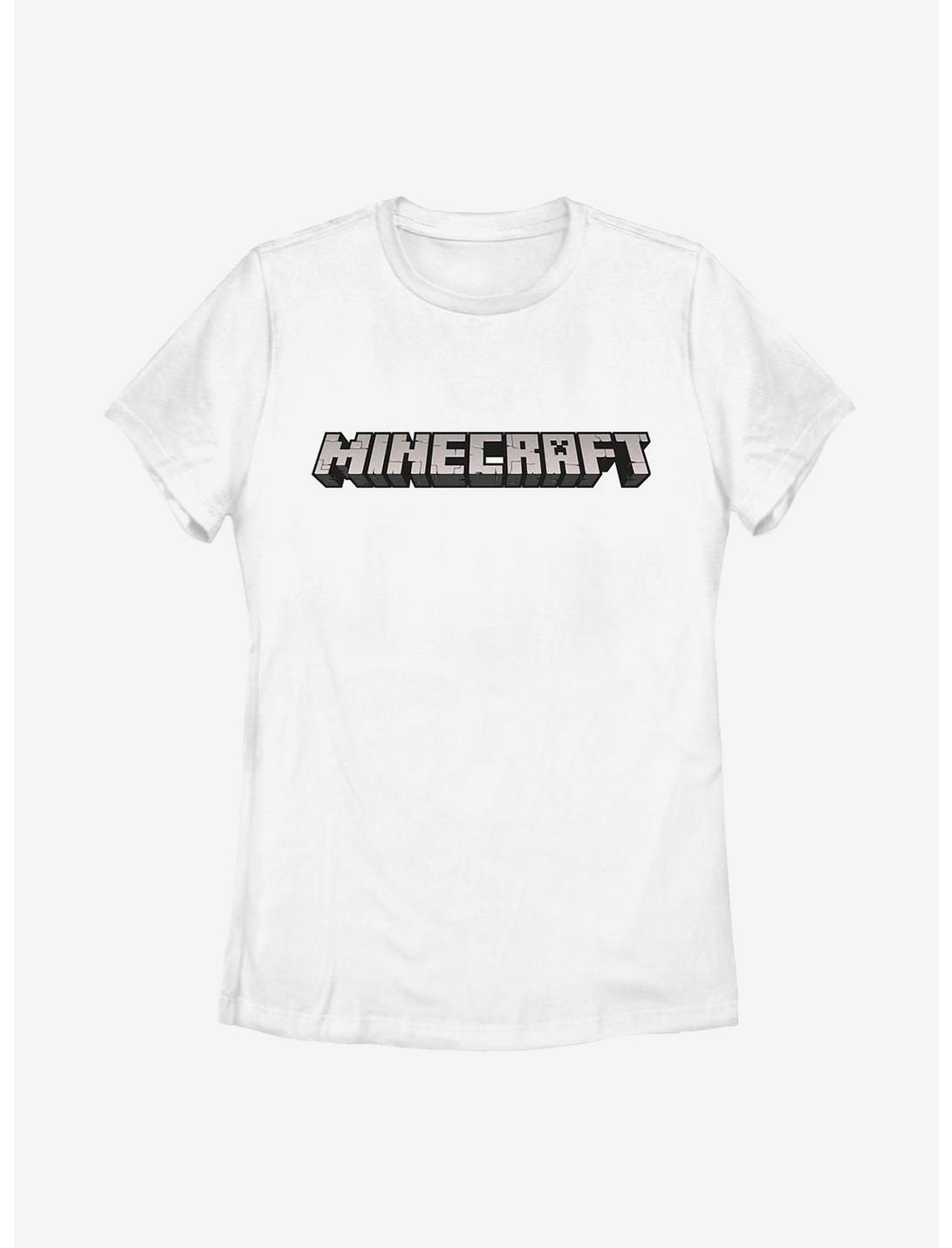 Minecraft Logo White Womens T-Shirt, WHITE, hi-res