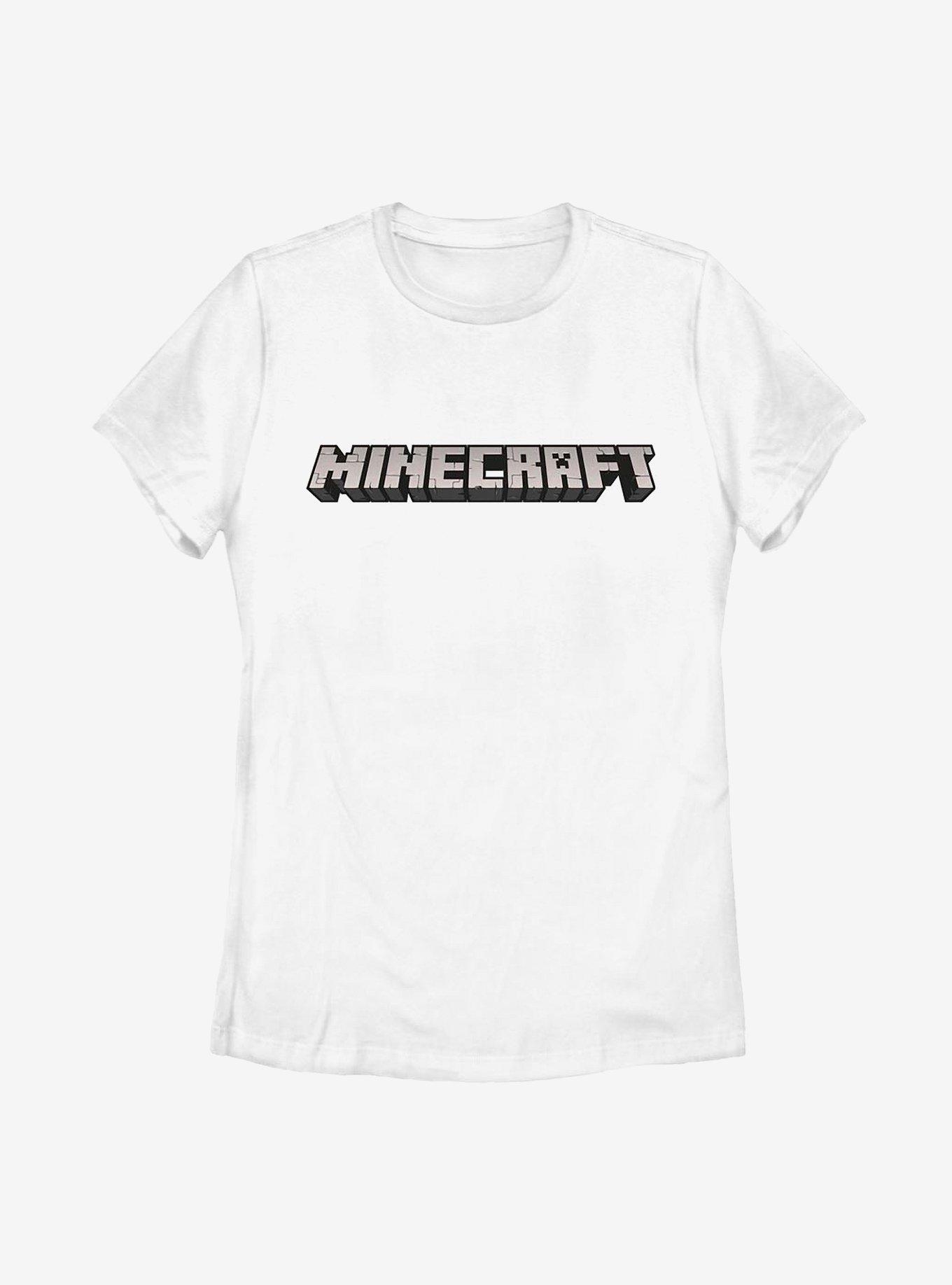 Minecraft Logo White Womens T-Shirt, , hi-res