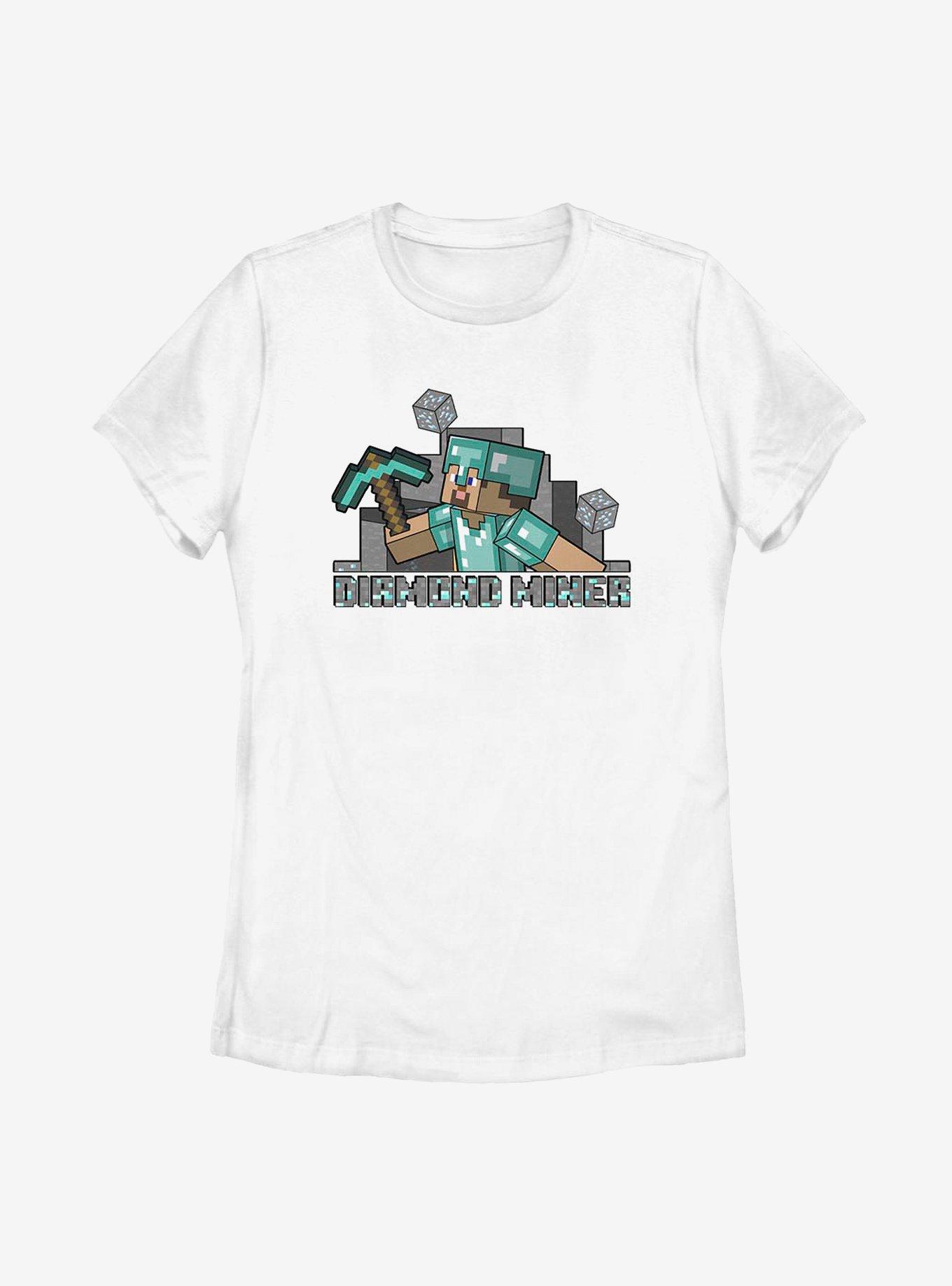 Minecraft Miner Steve Womens T-Shirt, WHITE, hi-res