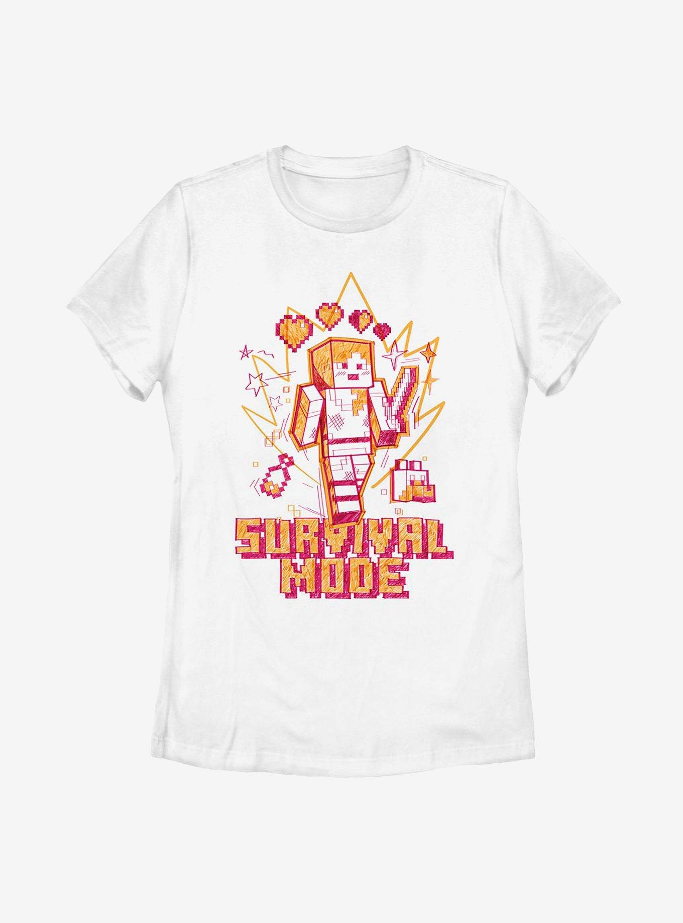 Minecraft Survival Mode Sketch Womens T-Shirt, , hi-res