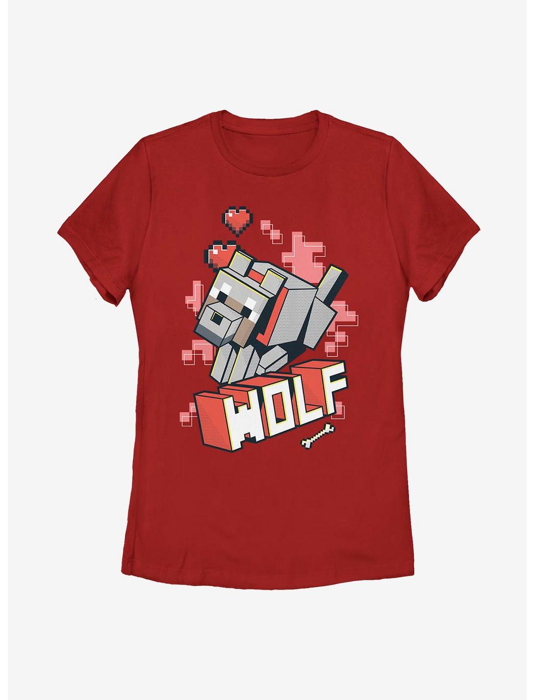 Minecraft Wolf Hero Womens T-Shirt, RED, hi-res
