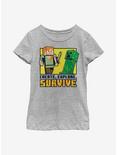 Minecraft Create Explore Survive Youth Girls T-Shirt, ATH HTR, hi-res