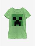 Minecraft Creeper Big Face Youth Girls T-Shirt, GRN APPLE, hi-res