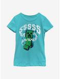 Minecraft Creeper Sssss Youth Girls T-Shirt, TAHI BLUE, hi-res