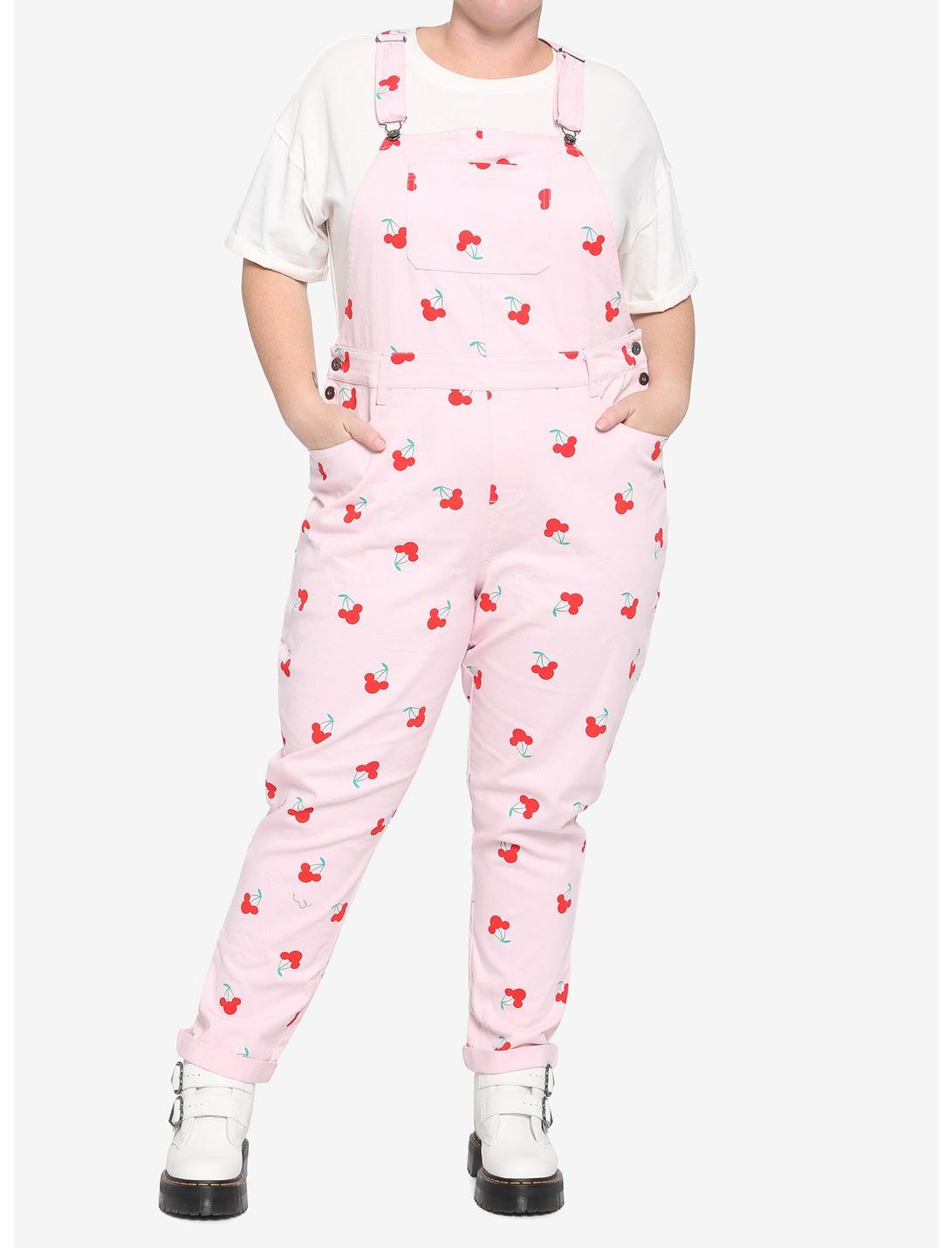 Her Universe Disney Minnie Mouse Cherry Overalls Plus Size, RED, hi-res