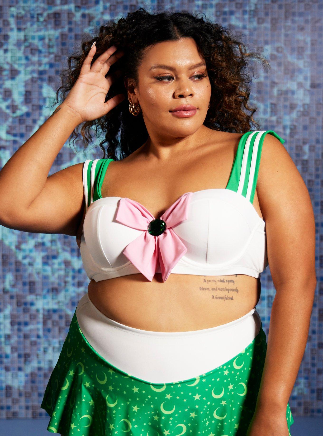 Sailor Moon Sailor Jupiter Cosplay Swim Top Plus Size, MULTI, hi-res