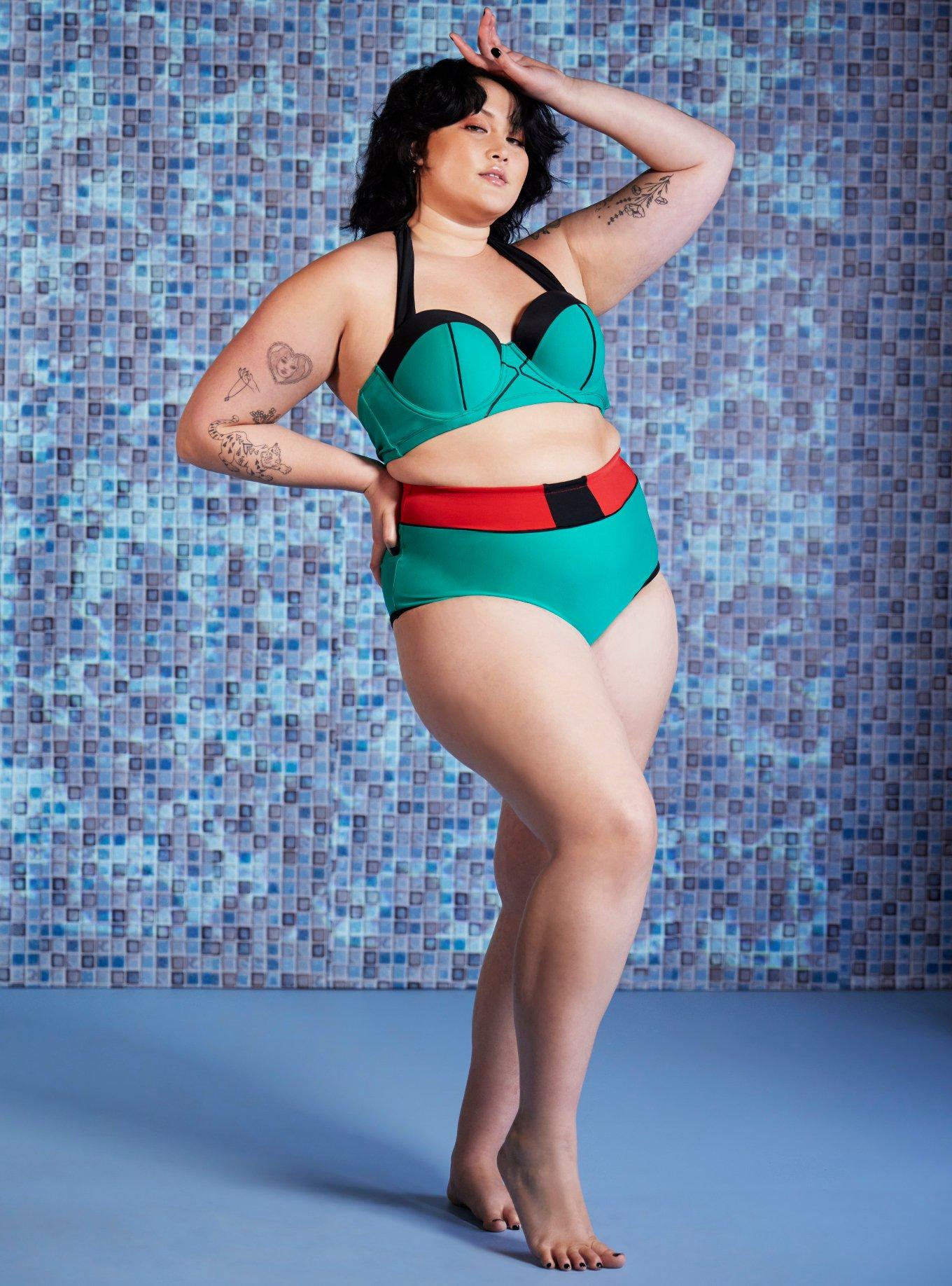My Hero Academia Deku High-Waisted Swim Bottoms Plus Size, MULTI, hi-res