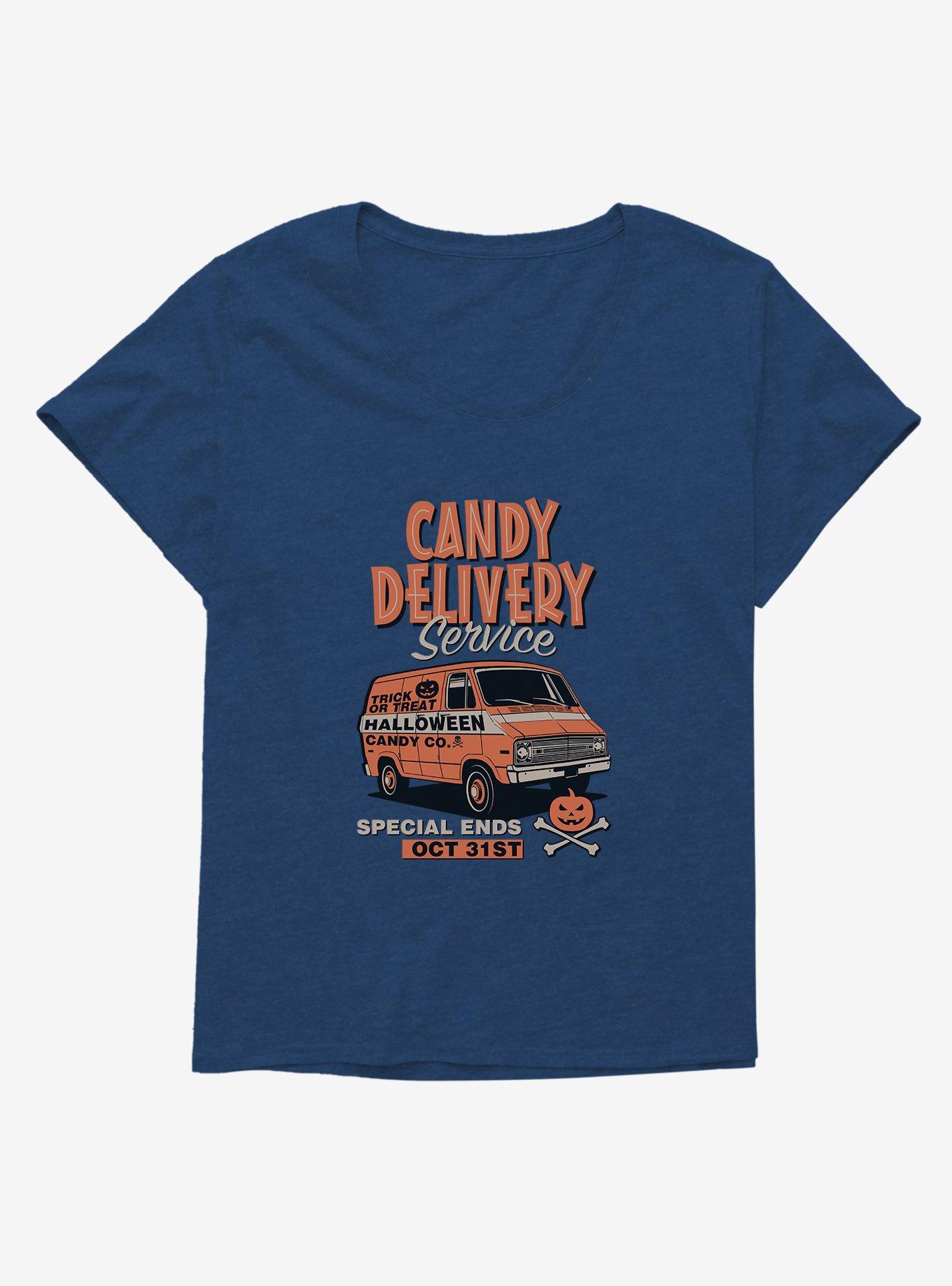 Halloween Candy Delivery Service Girls Plus T-Shirt