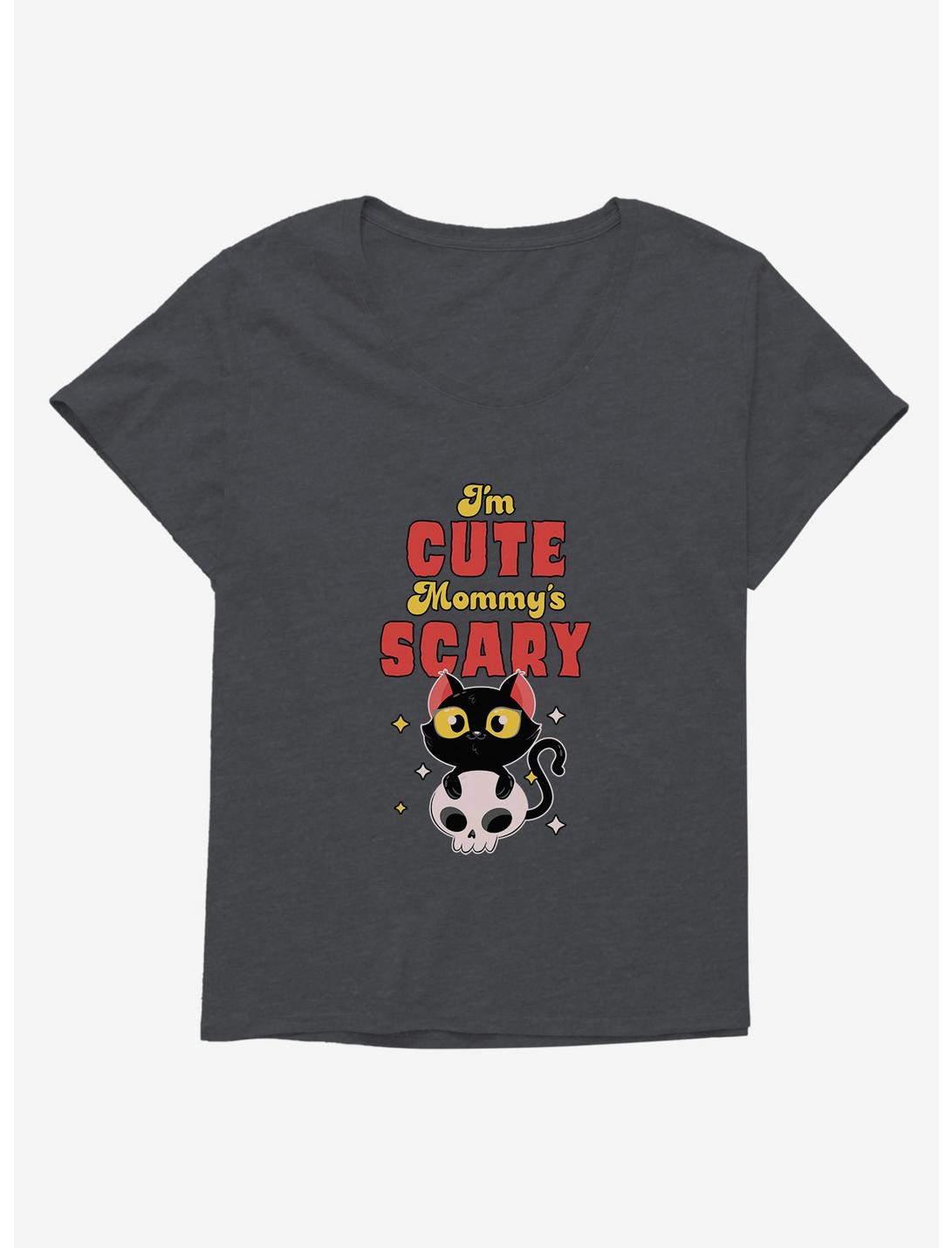Halloween Cute Scary Girls Plus Size T-Shirt, CHARCOAL HEATHER, hi-res