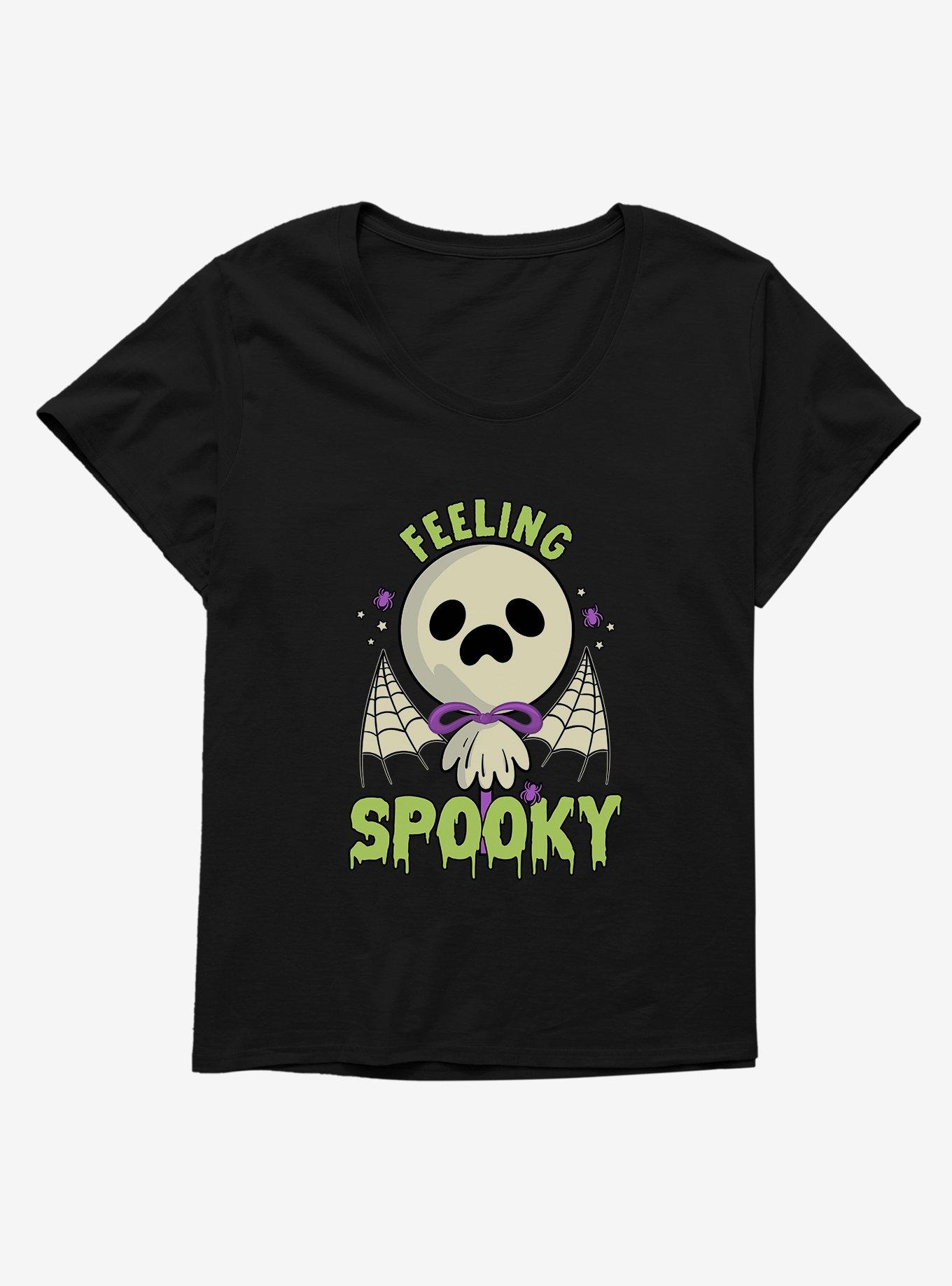Halloween Feeling Spooky Girls Plus Size T-Shirt, BLACK, hi-res