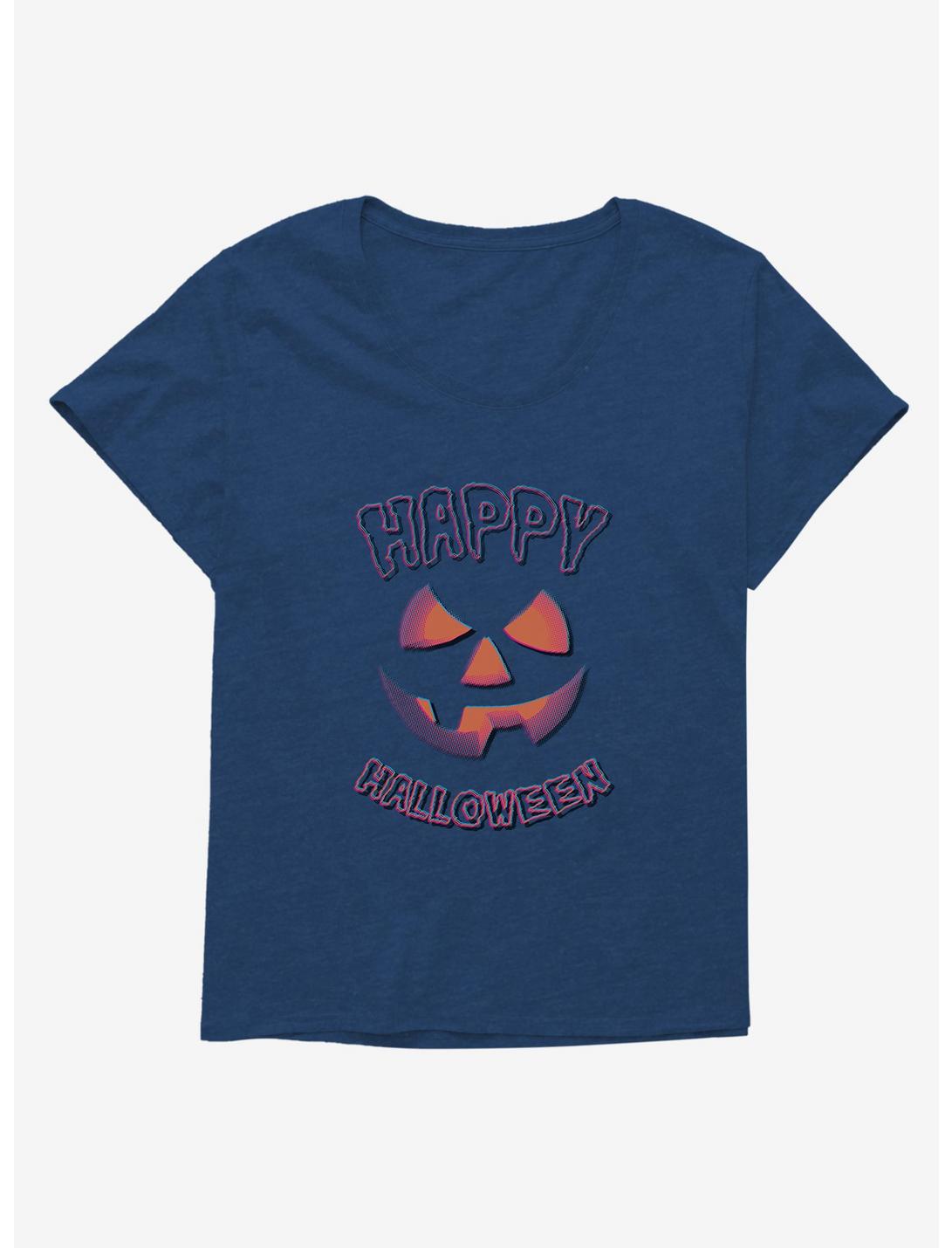 Halloween Happy Halloween Dimensional Girls Plus Size T-Shirt, ATHLETIC NAVY, hi-res
