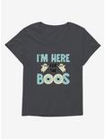 Halloween Here For The Boos Girls Plus Size T-Shirt, CHARCOAL HEATHER, hi-res