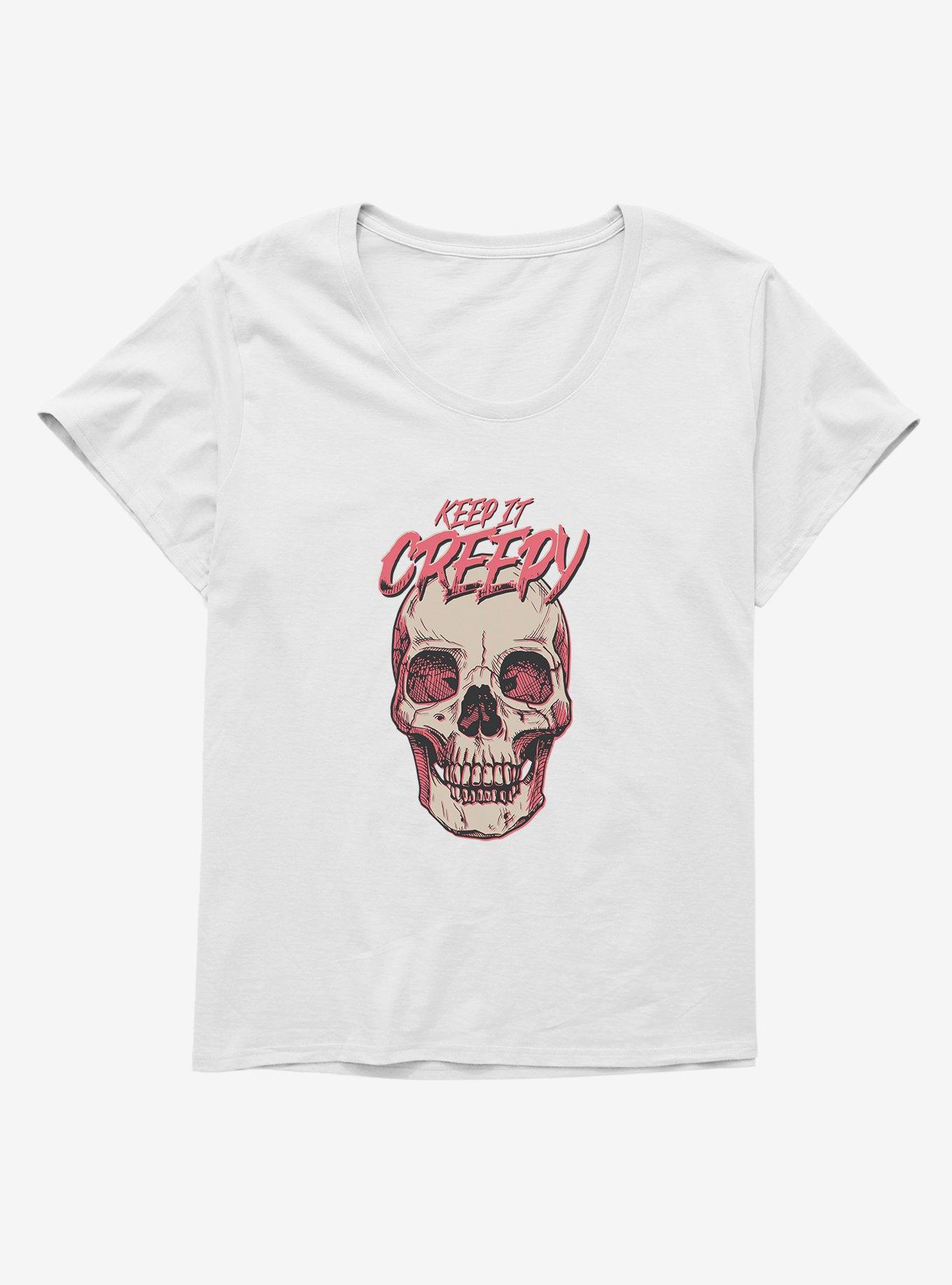 Halloween Keep It Creepy Girls Plus Size T-Shirt, WHITE, hi-res