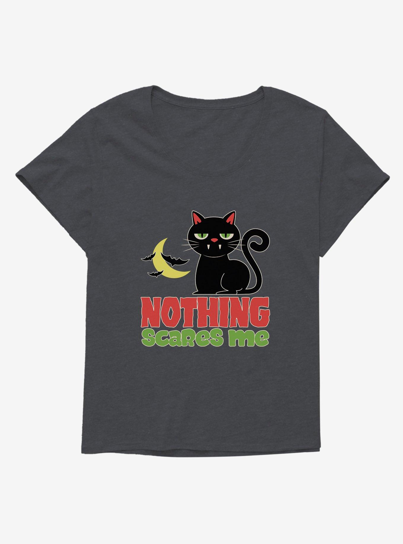 Halloween Nothing Scares Me Girls Plus Size T-Shirt, CHARCOAL HEATHER, hi-res
