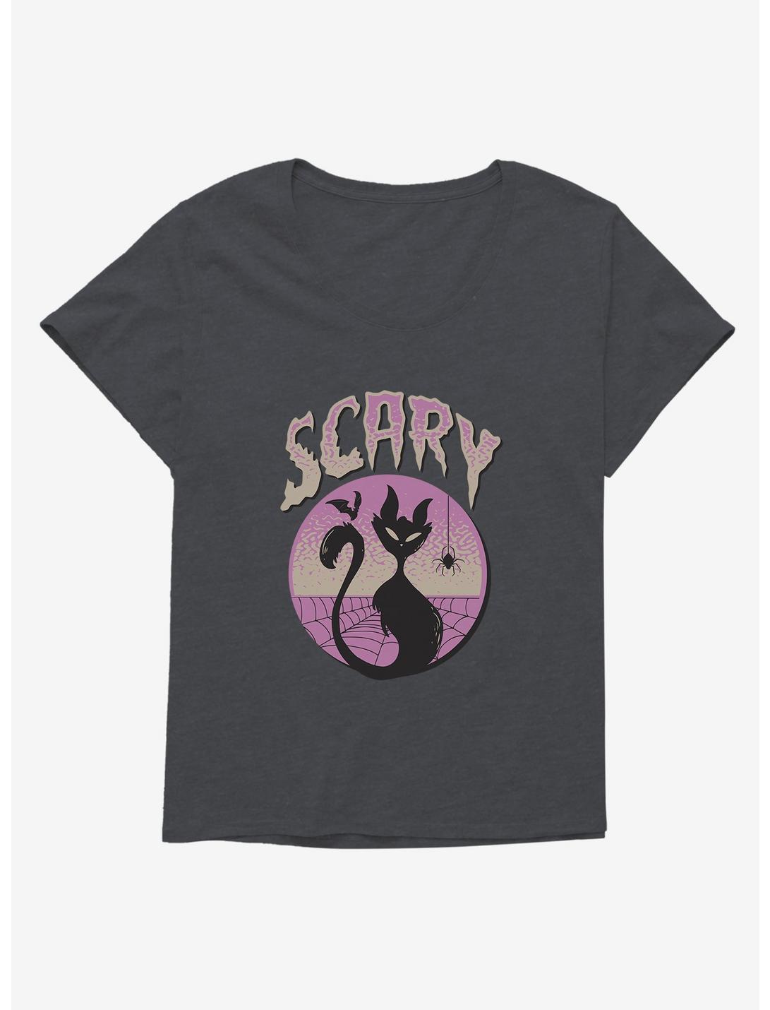 Halloween Scary Trio Girls Plus Size T-Shirt, CHARCOAL HEATHER, hi-res