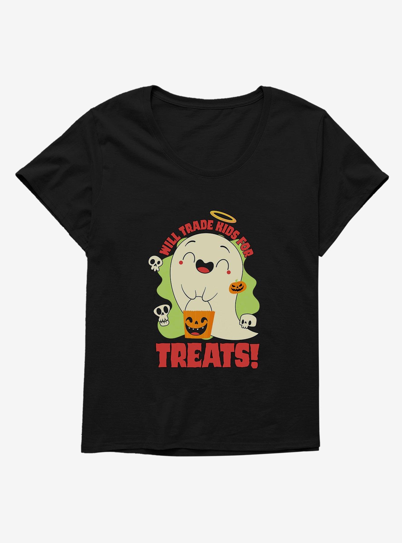 Halloween Trade For Treats Girls Plus Size T-Shirt, BLACK, hi-res