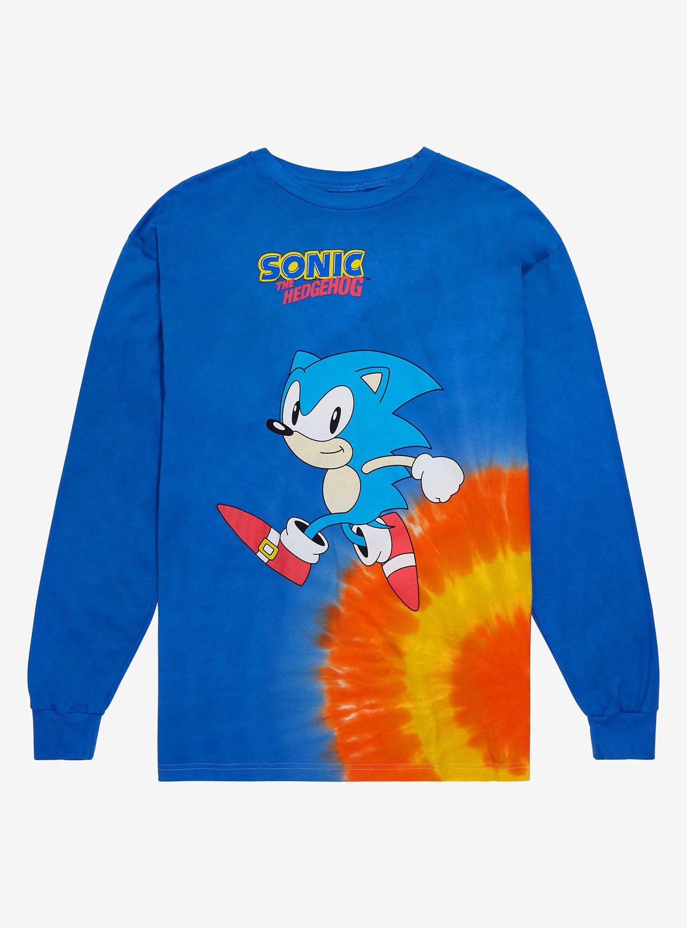Sonic the Hedgehog Classic Sonic Radial Dye Long Sleeve T-Shirt - BoxLunch Exclusive, BLUE, hi-res