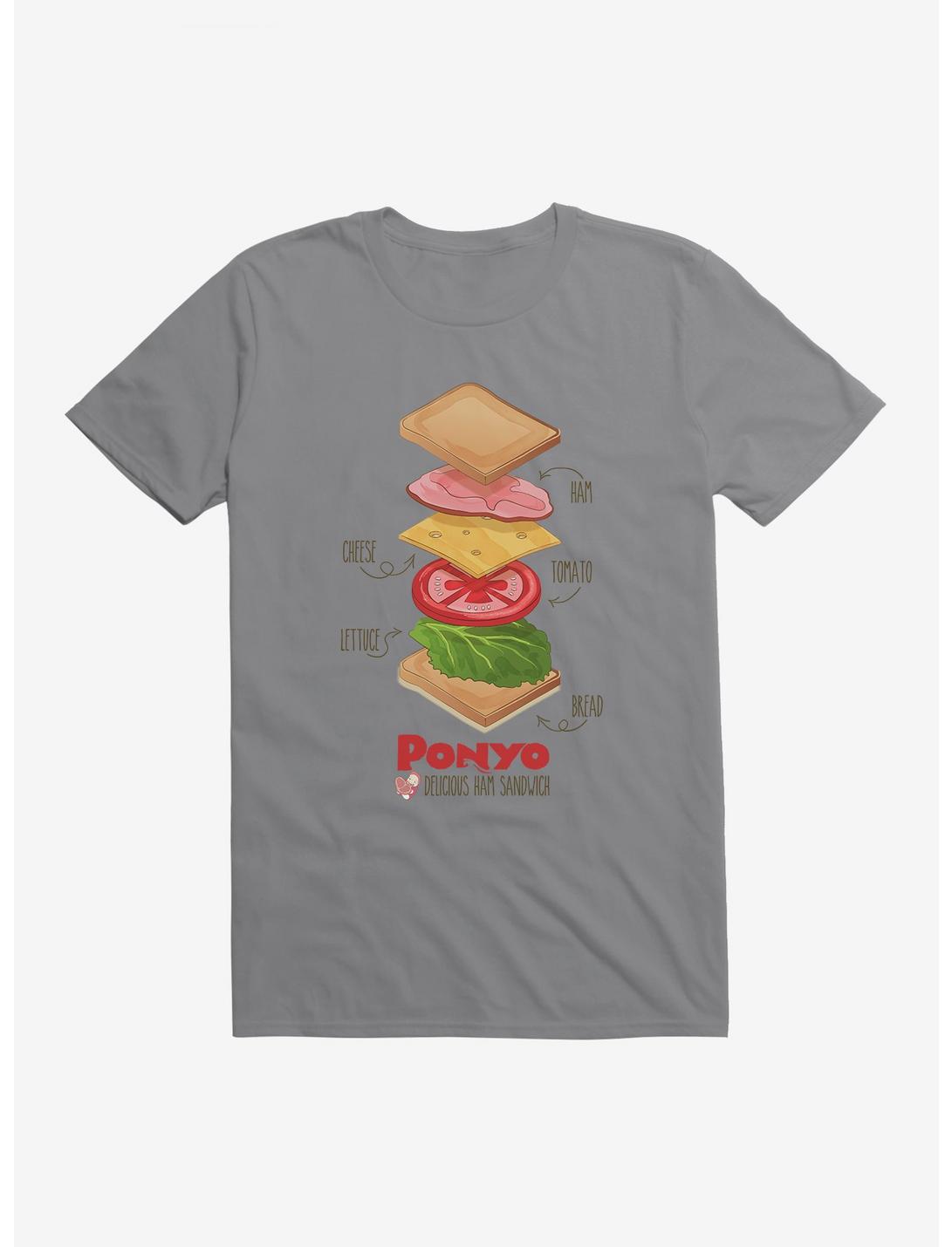 Studio Ghibli Ponyo Deconstructed Ham Sandwich T-Shirt, STORM GREY, hi-res