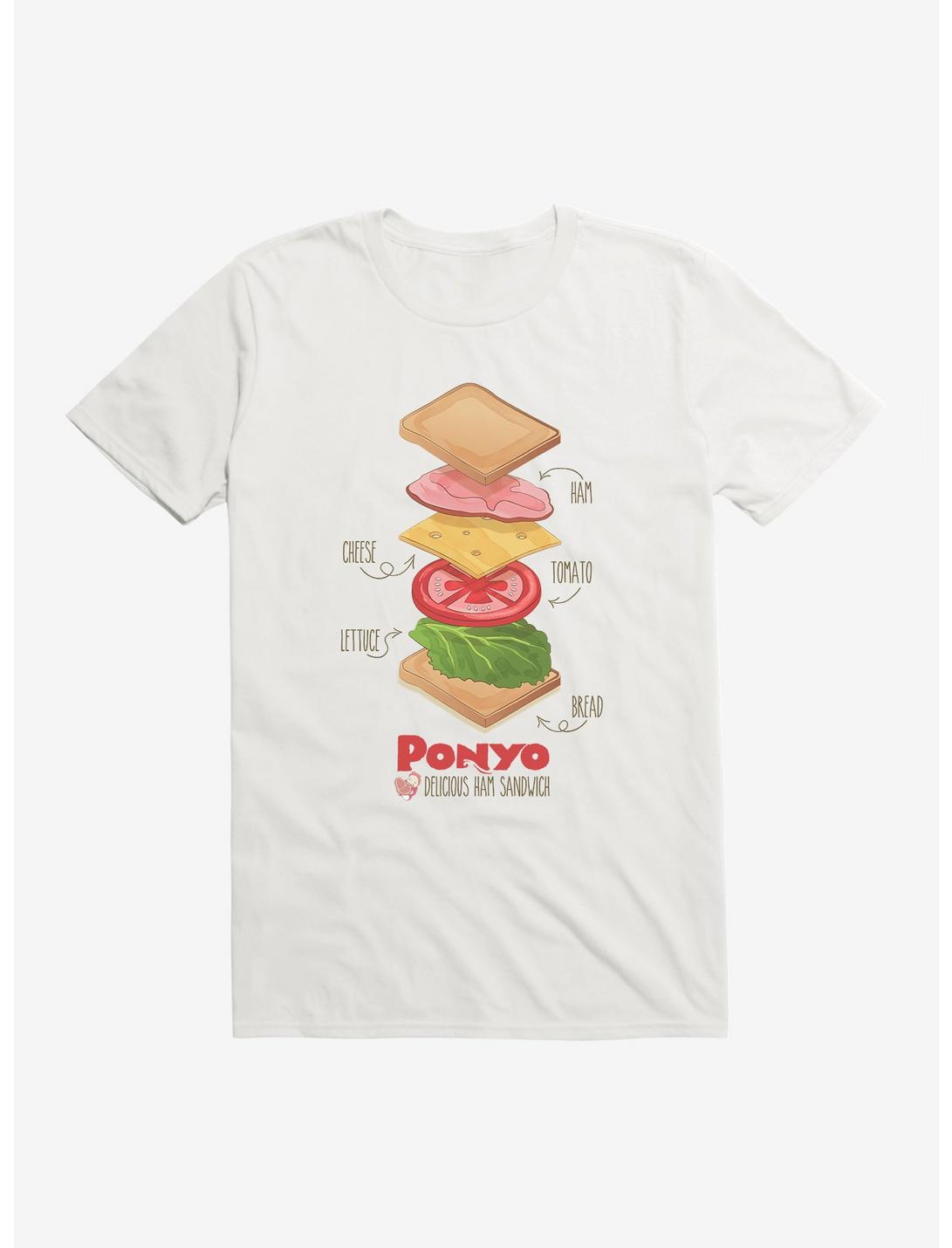 Studio Ghibli Ponyo Deconstructed Ham Sandwich T-Shirt, WHITE, hi-res