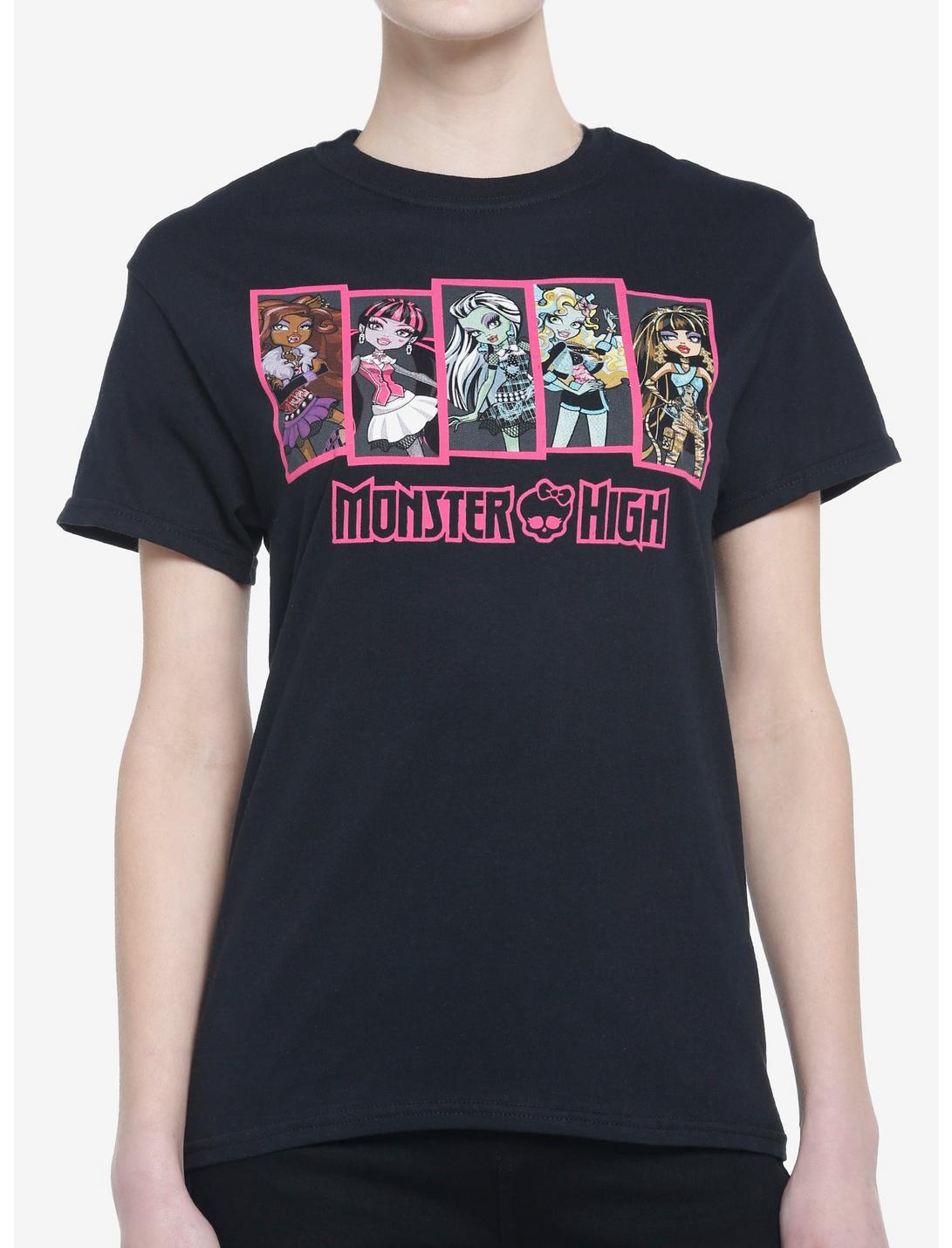 Monster High Illustrated Panels Girls Boyfriend Fit T-Shirt, MULTI, hi-res
