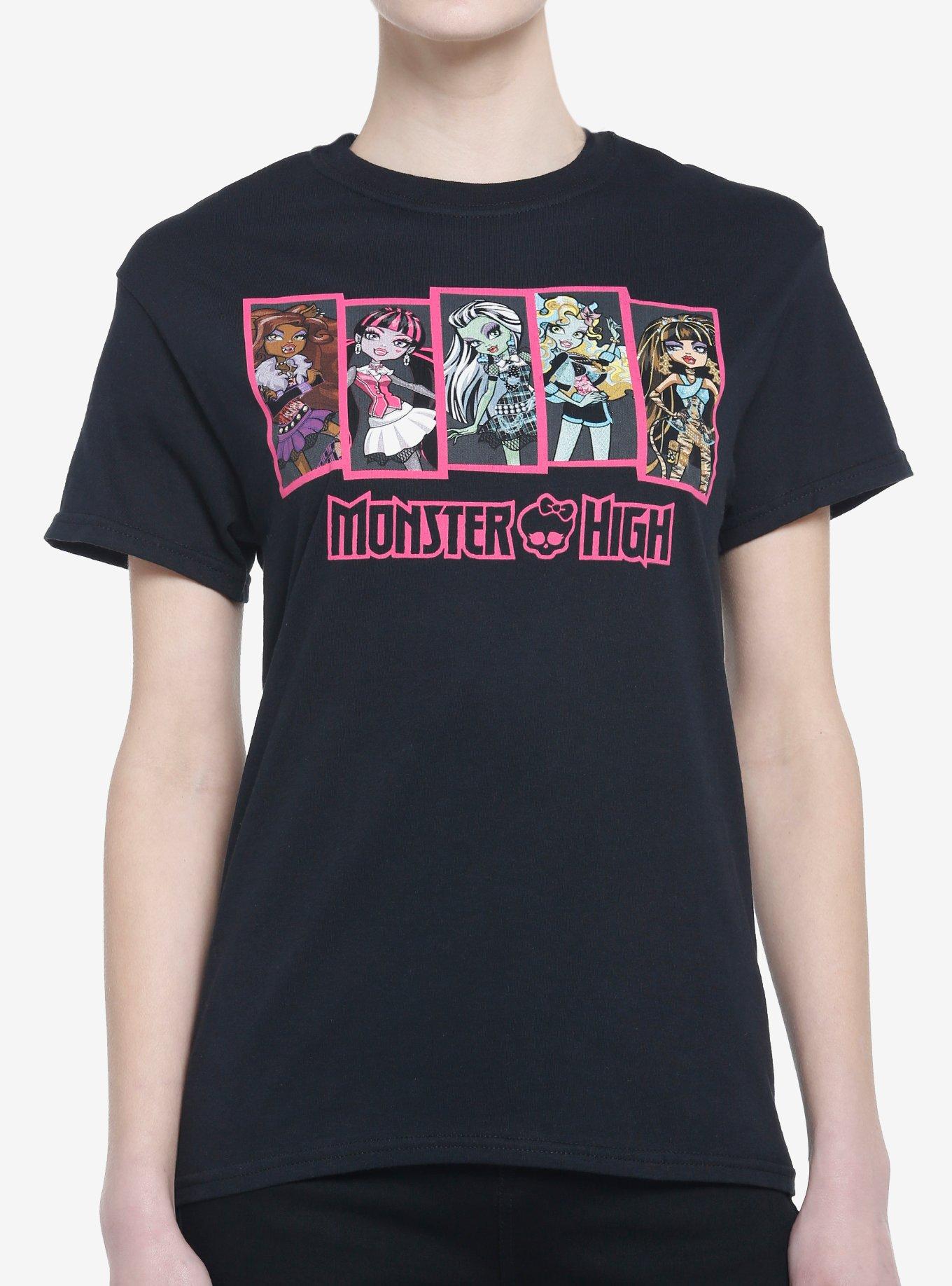 Monster High Illustrated Panels Girls Boyfriend Fit T Shirt