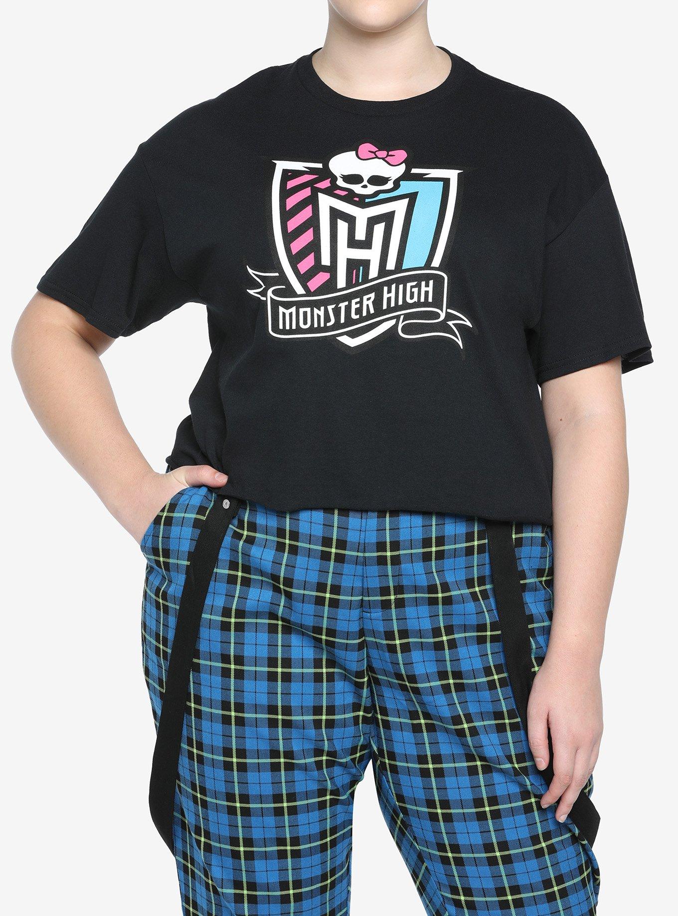 Monster High Crest Girls Crop T-Shirt Plus Size, MULTI, hi-res