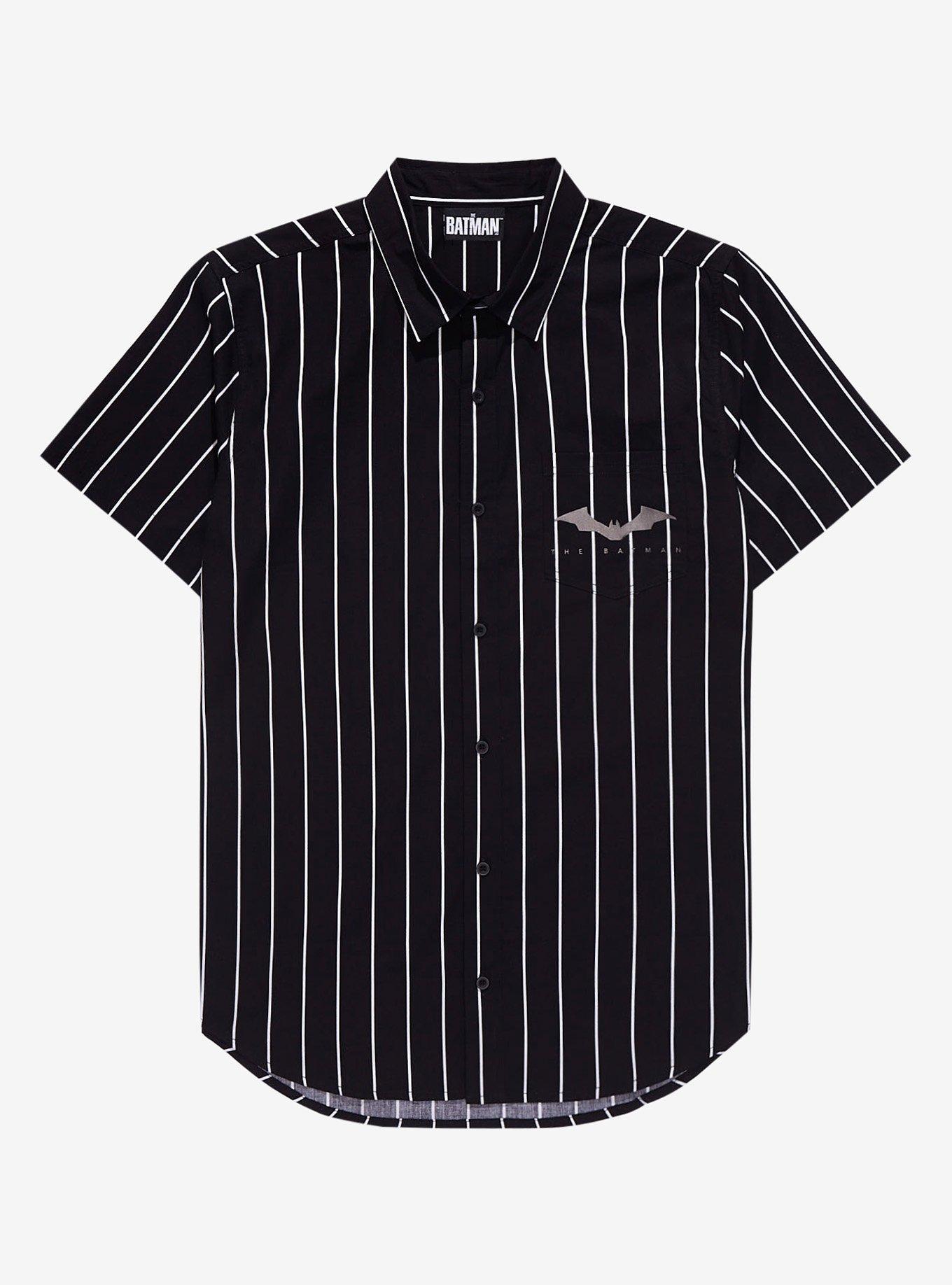 DC Comics The Batman Gotham City Woven Button-Up - BoxLunch Exclusive, BLACK, hi-res