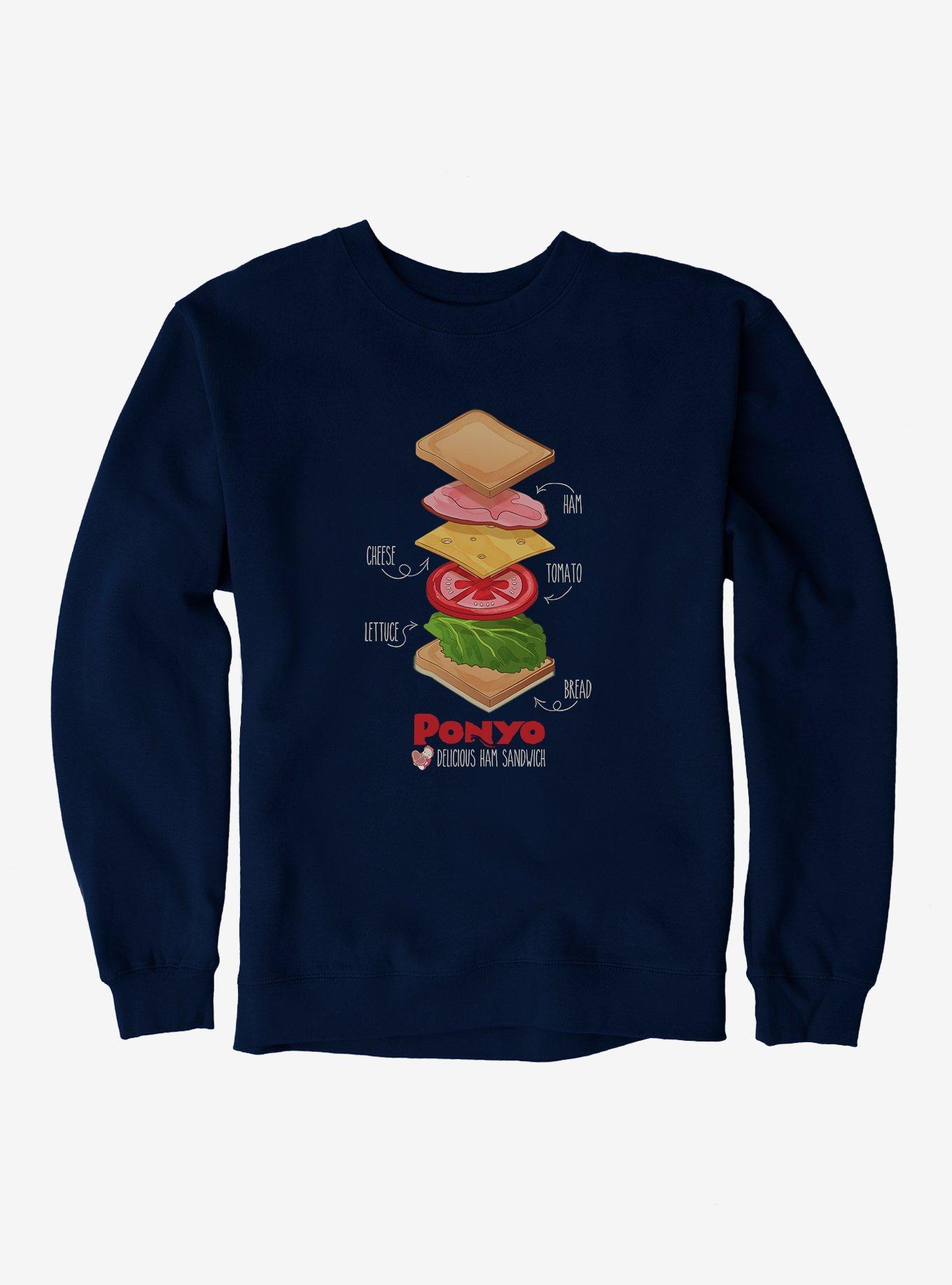 Studio Ghibli Ponyo Deconstructed Ham Sandwich Sweatshirt, , hi-res