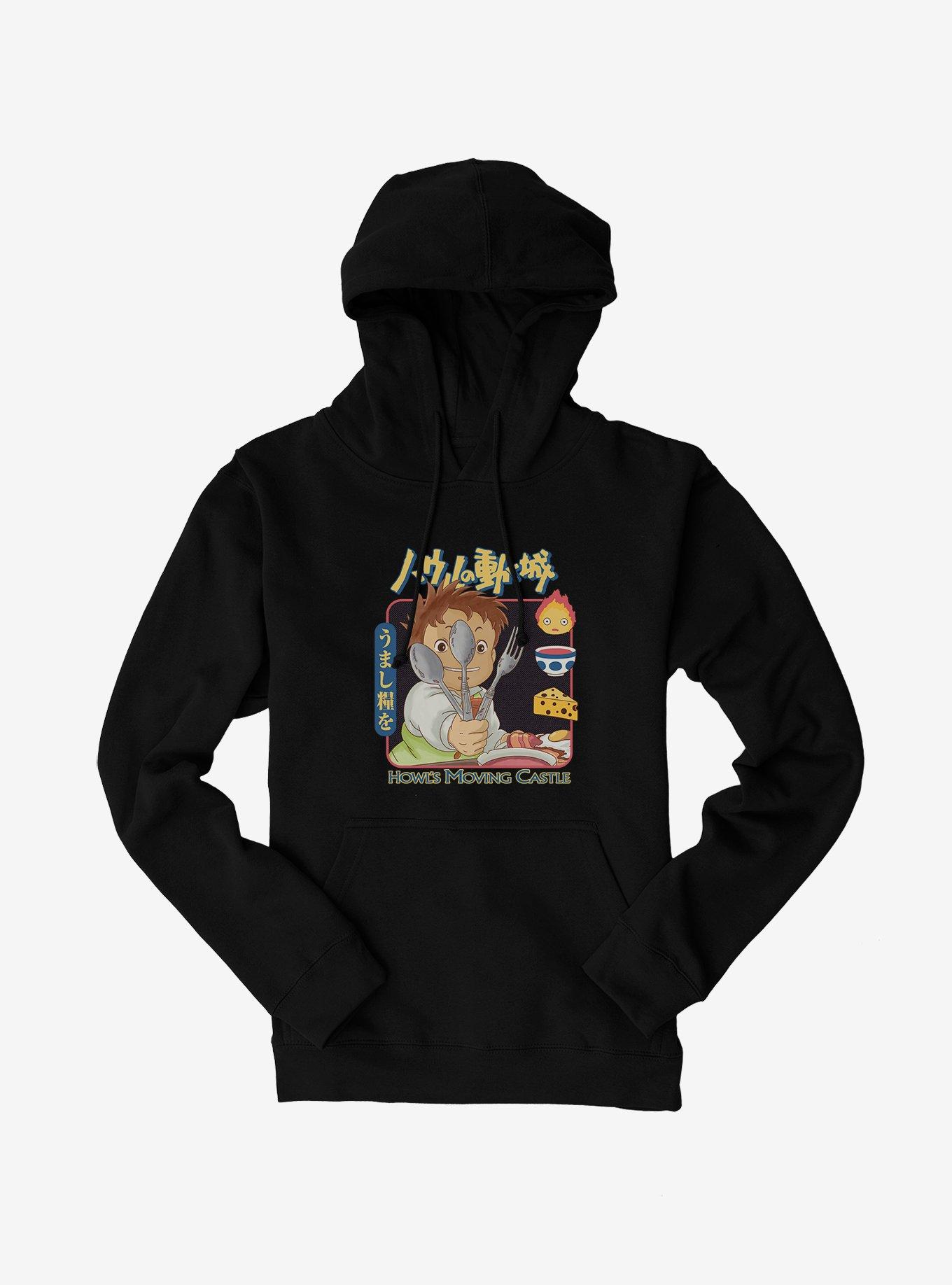 Studio Ghibli Howl's Moving Castle Markl Utensils Hoodie, BLACK, hi-res