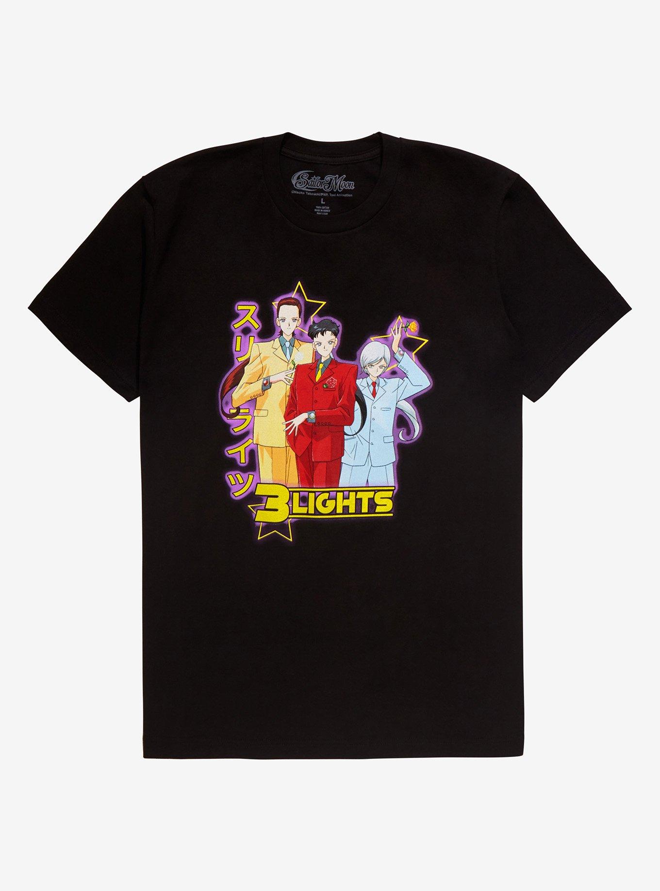 Sailor Moon Three Lights Group Portrait T-Shirt - BoxLunch Exclusive , BLACK, hi-res