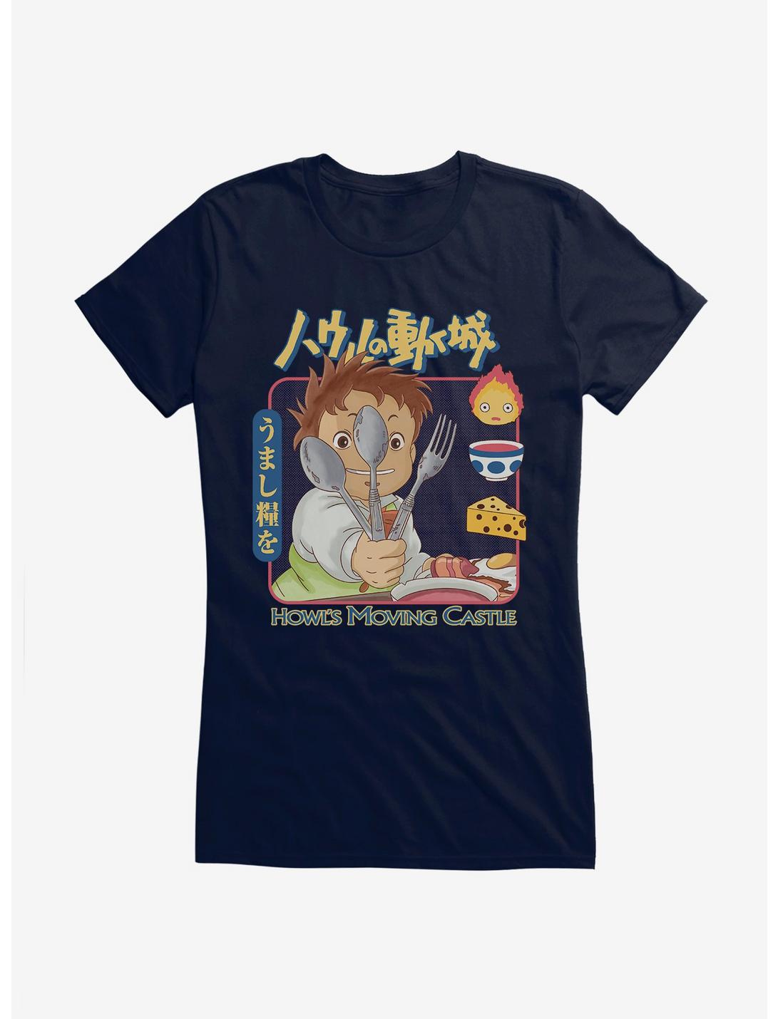 Studio Ghibli Howl's Moving Castle Markl Utensils Girls T-Shirt, NAVY, hi-res