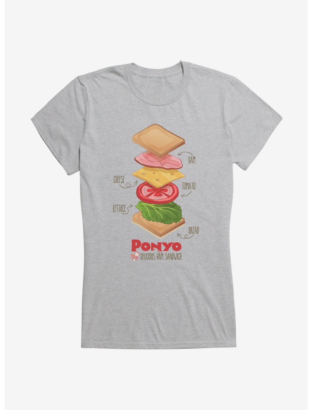 Studio Ghibli Ponyo Deconstructed Ham Sandwich Girls T-Shirt, HEATHER, hi-res