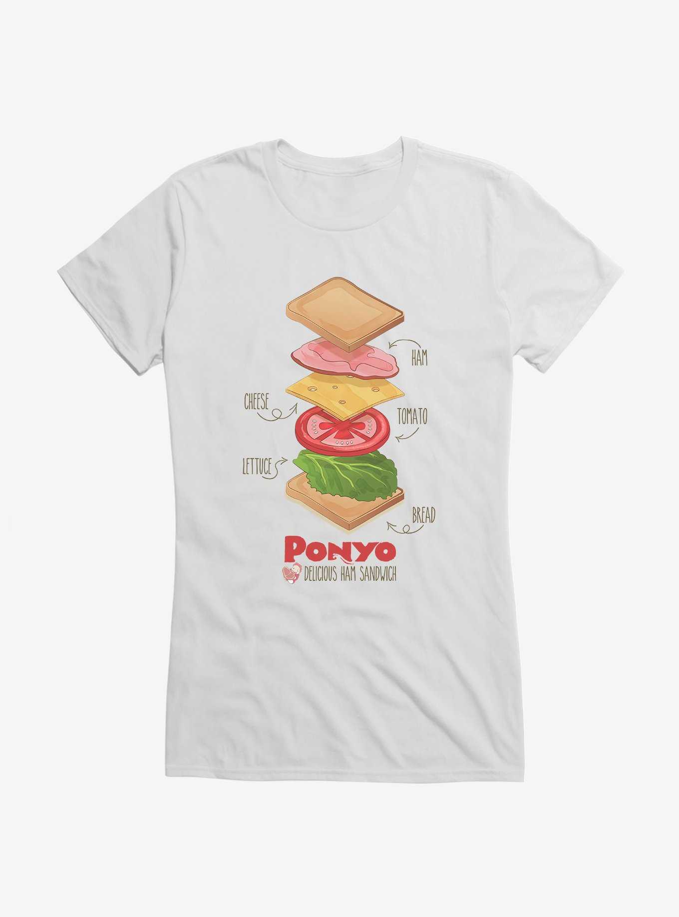 Studio Ghibli Ponyo Deconstructed Ham Sandwich Girls T-Shirt, , hi-res