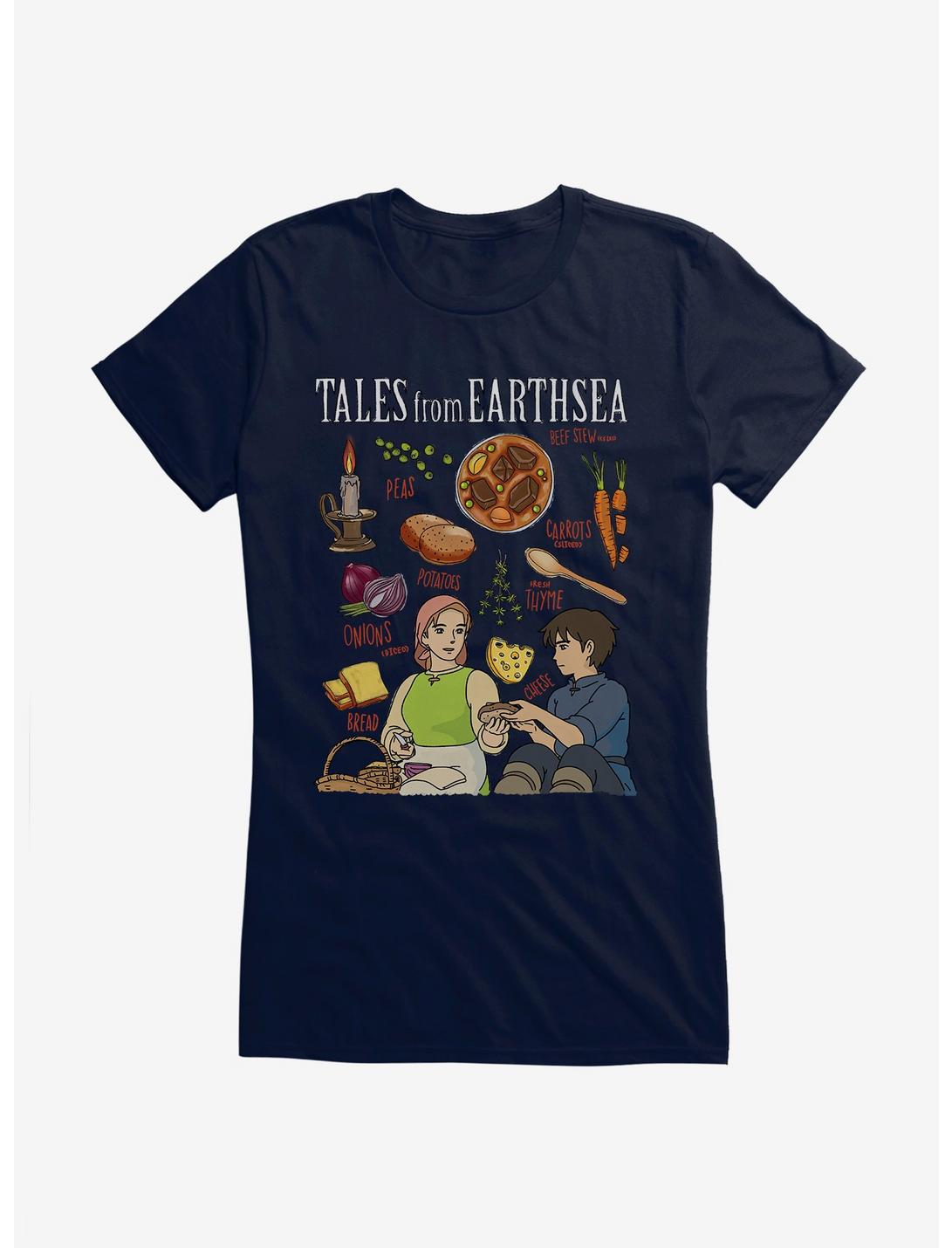 Studio Ghibli Tales From Earthsea Beef Stew Recipe Girls T-Shirt, NAVY, hi-res