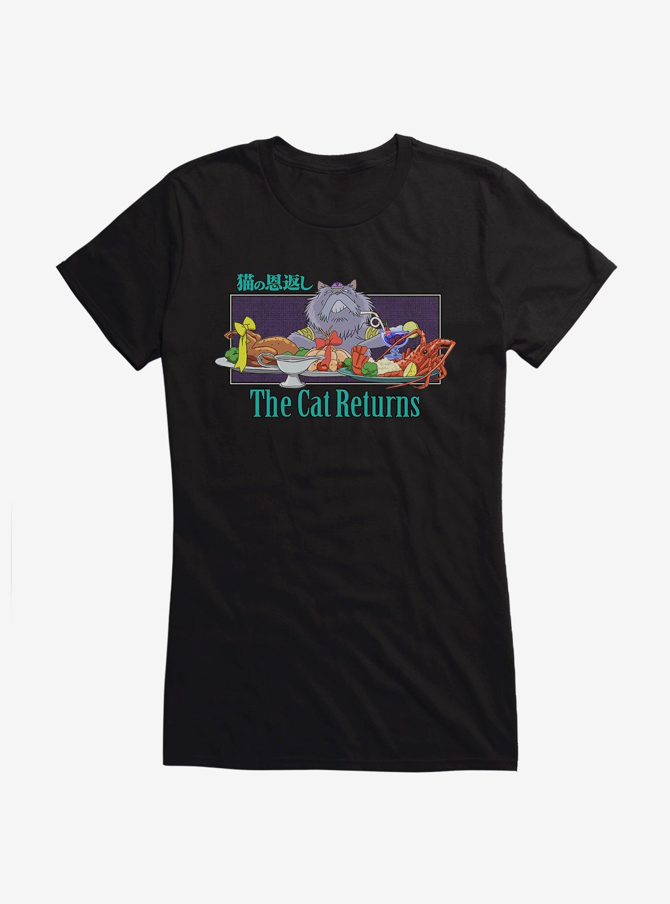 Studio Ghibli The Cat Returns Cat King Feast Girls T-Shirt, , hi-res