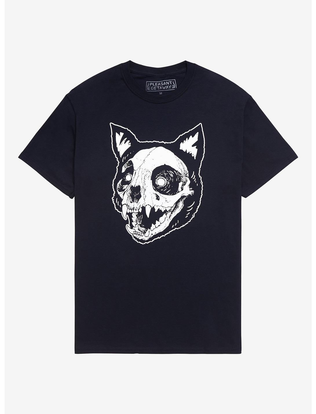 Pleasant Getaway Demon Kitty T-Shirt By Wes Brooks, BLACK, hi-res