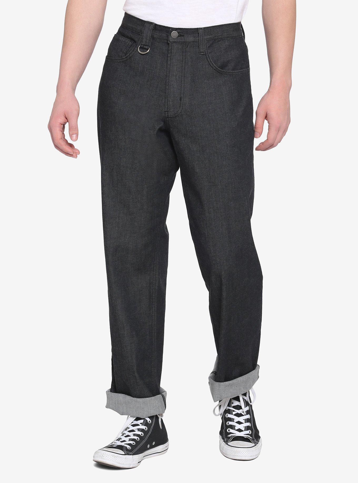 Black Straight Leg Jeans, BLACK, hi-res