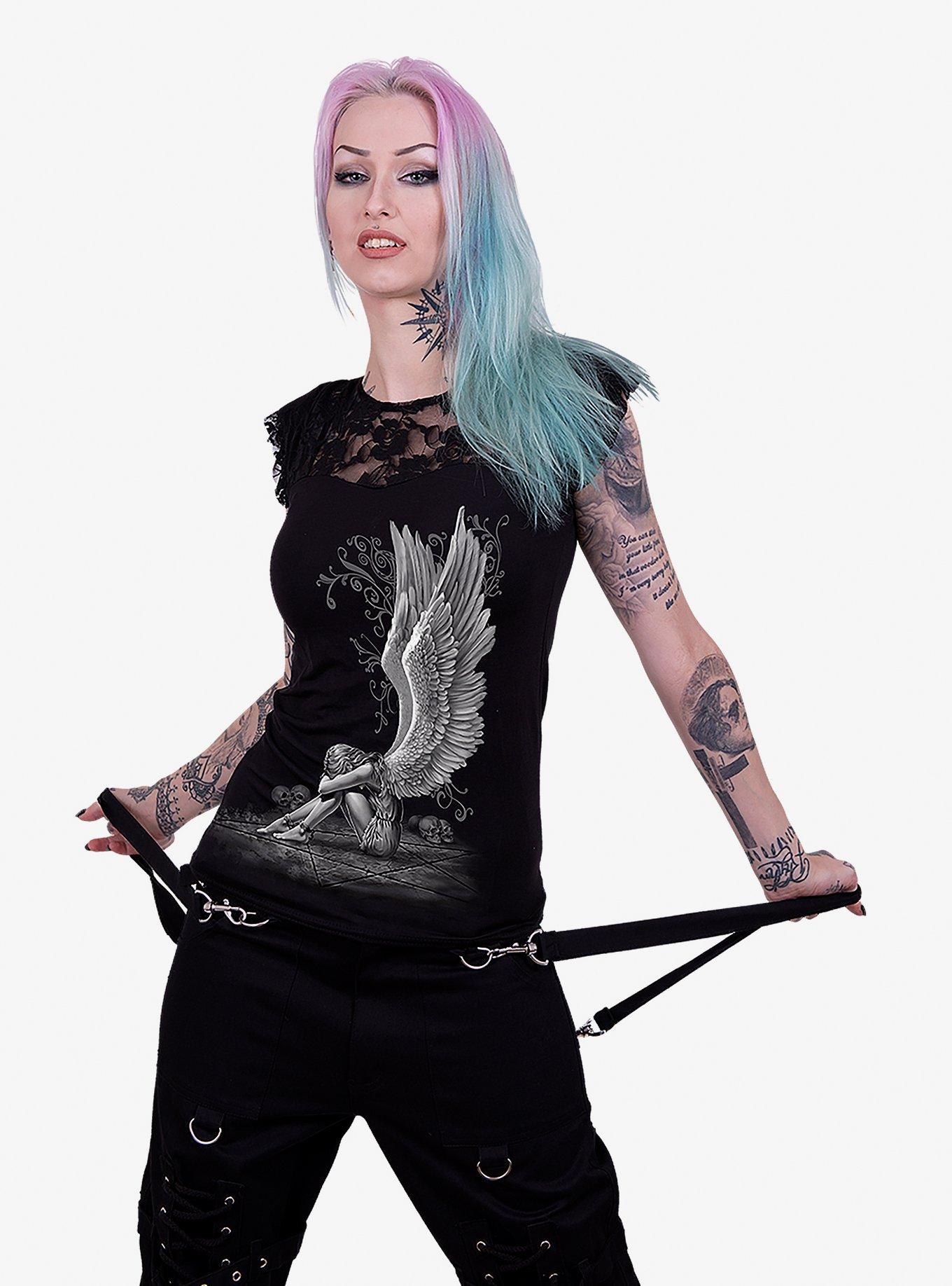 Fallen Angel Lace Detail Top, , hi-res