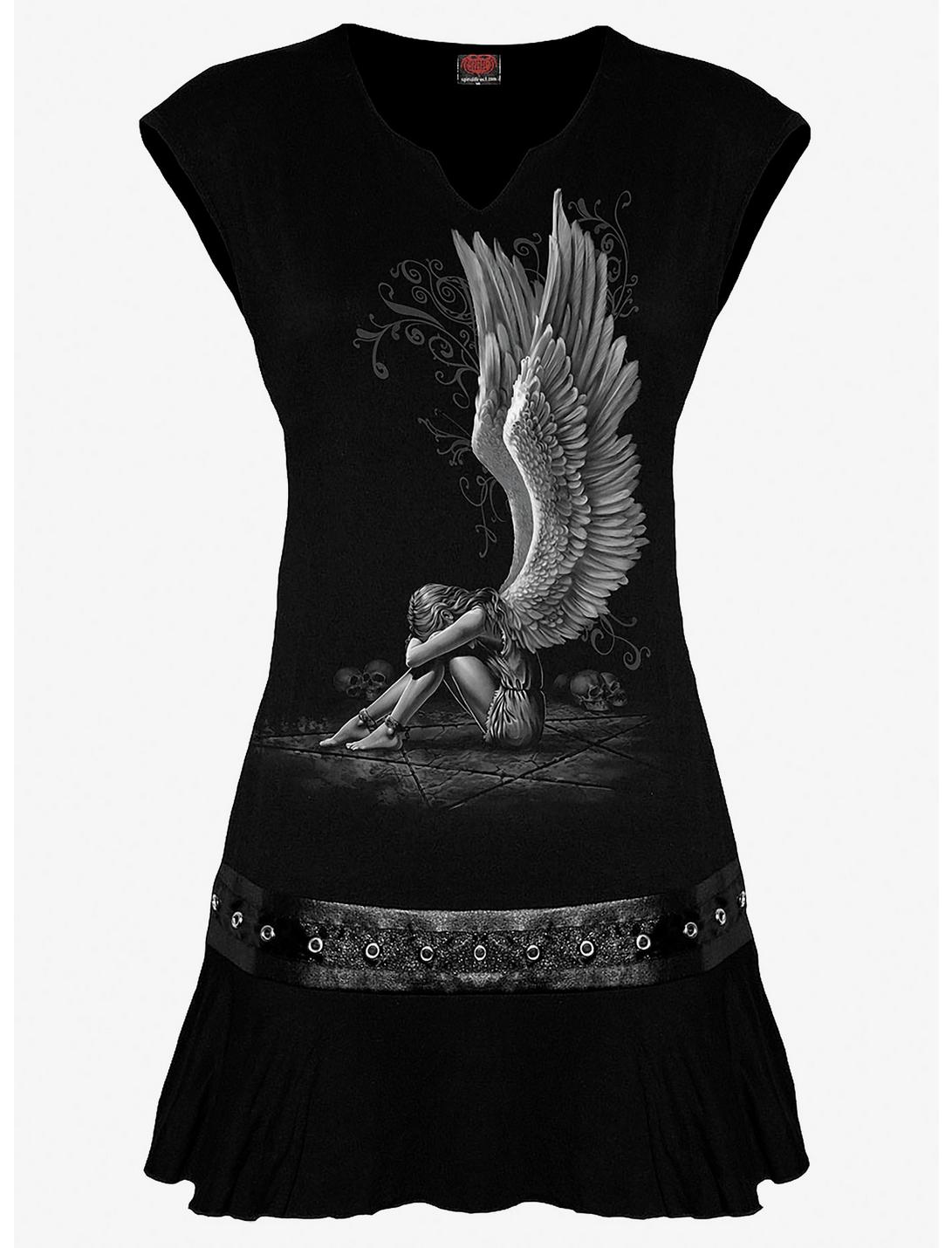 Fallen Angel Studded Sleeveless Dress, BLACK, hi-res