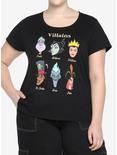 Disney Villains Headshot Girls T-Shirt Plus Size, MULTI, hi-res